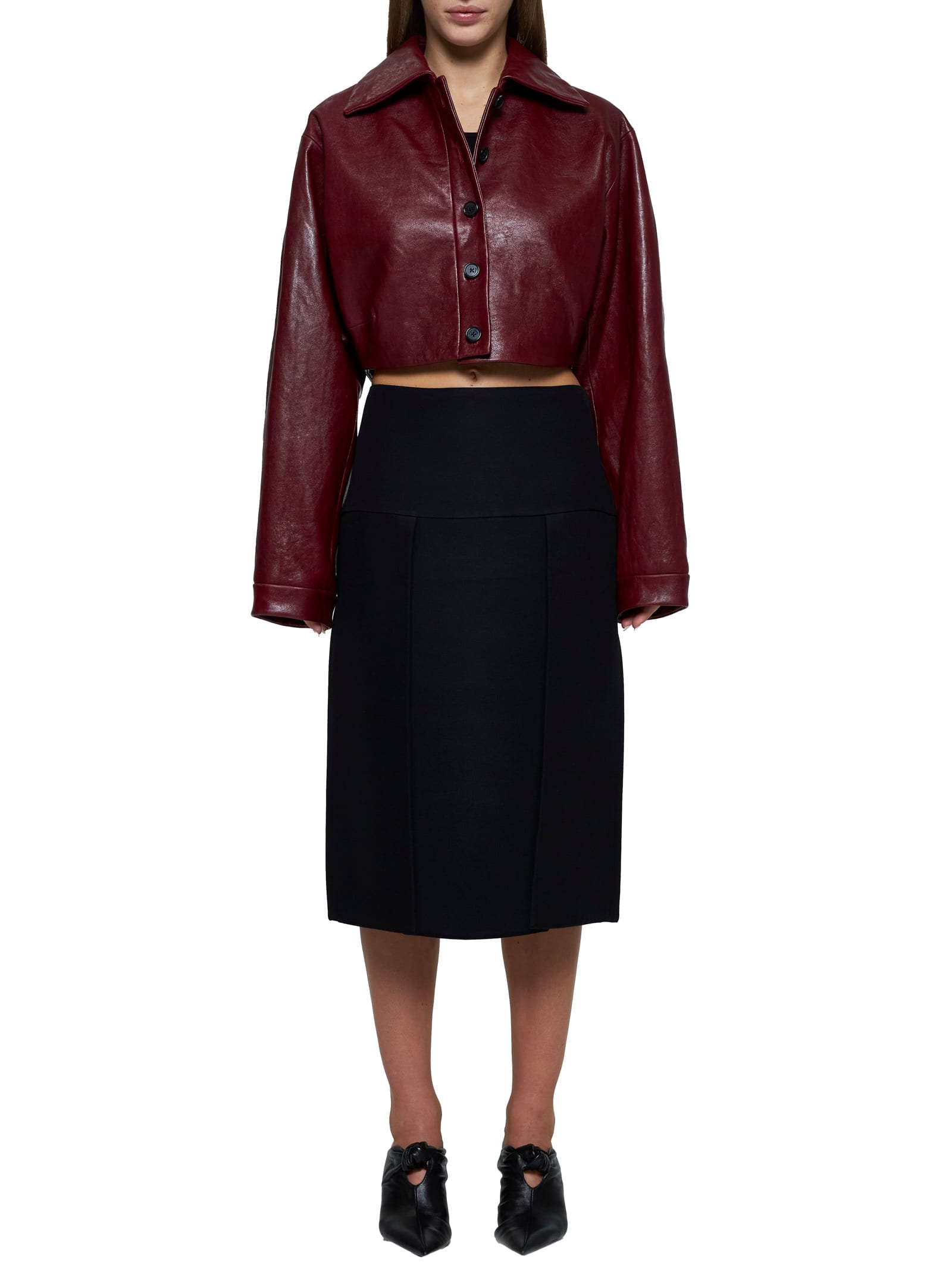 Shop Khaite Jacket In Oxblood