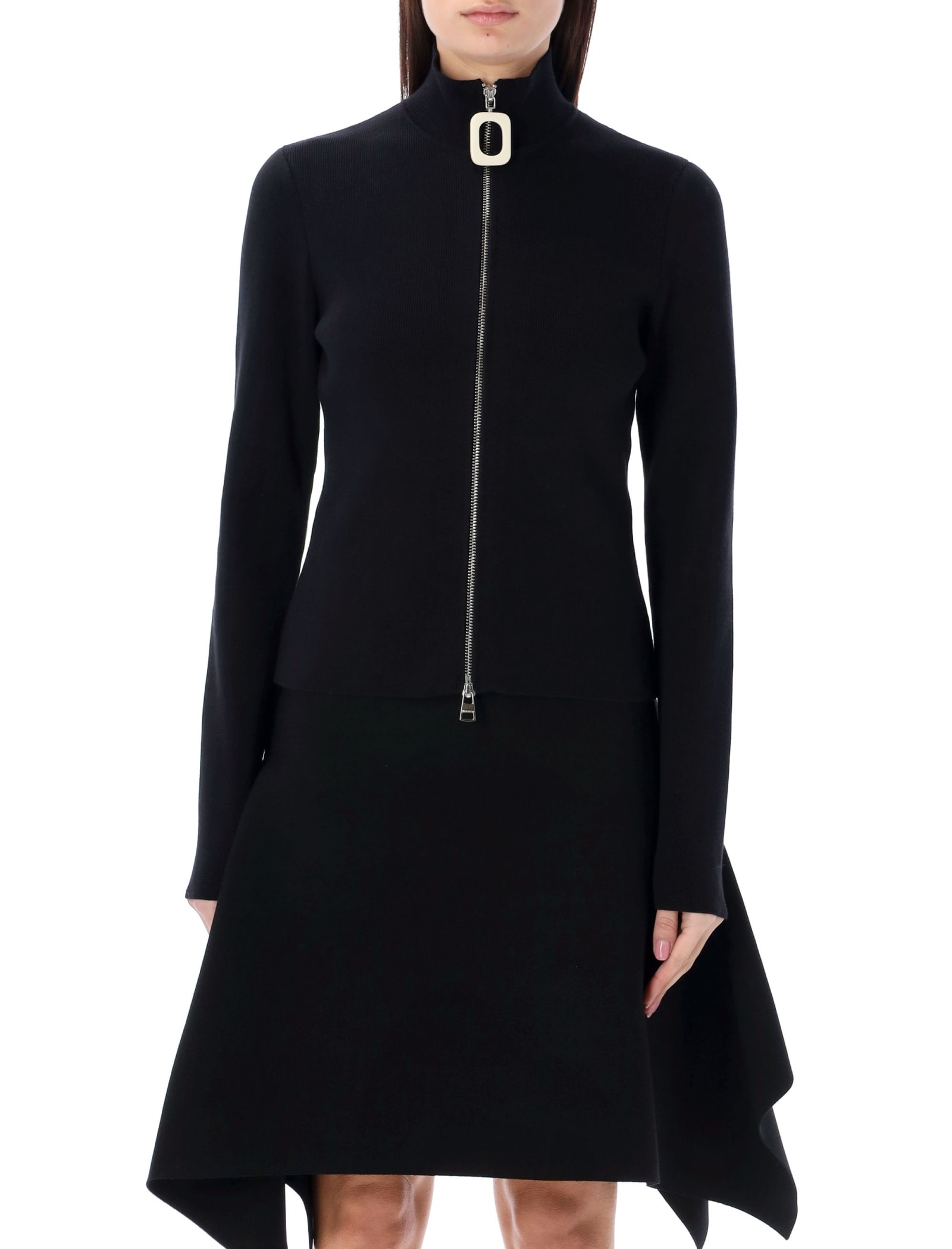 Shop Jw Anderson Fitted Cardigan In Black