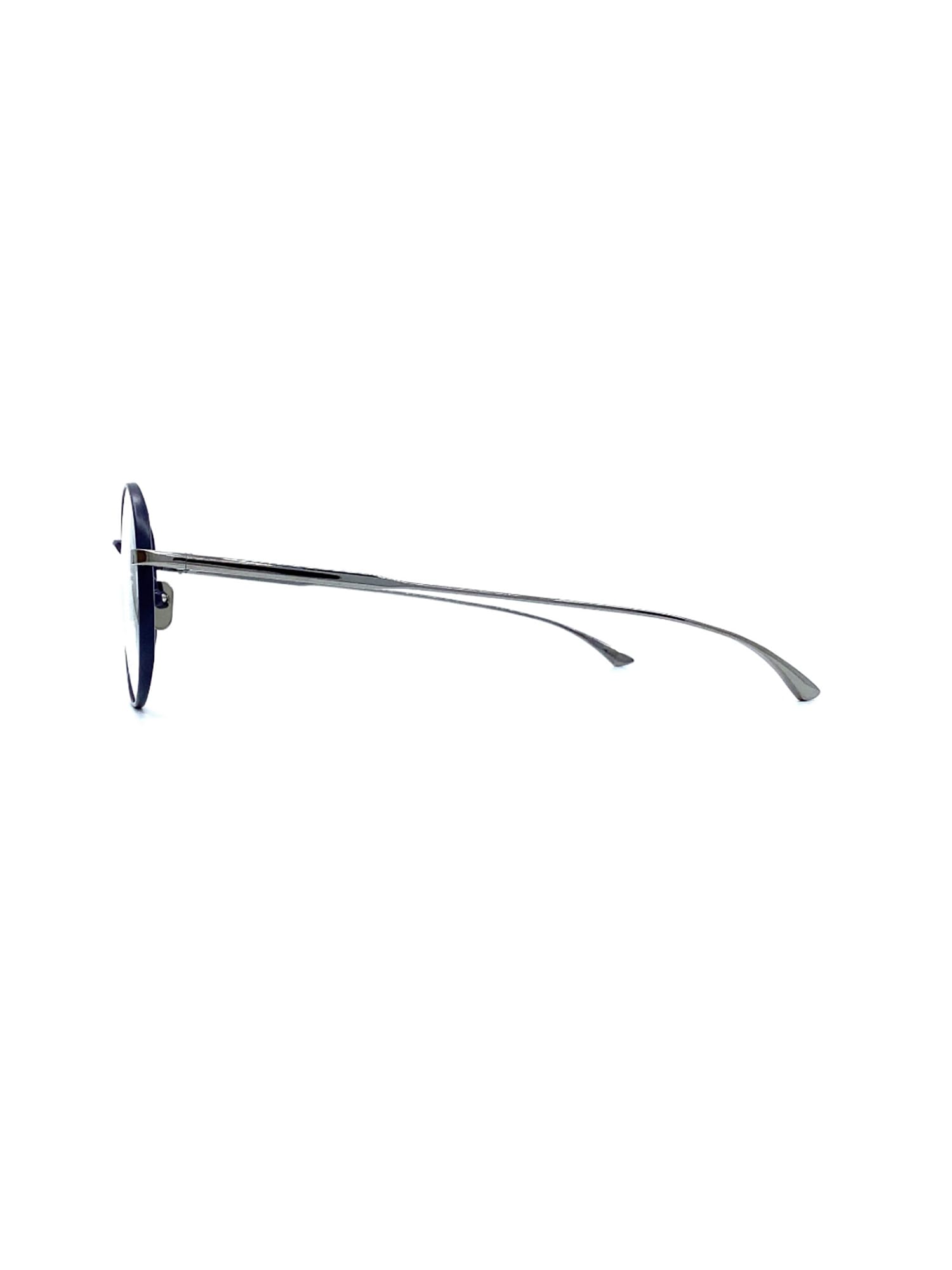 Shop Masunaga Wright Eyewear In Navy/silver