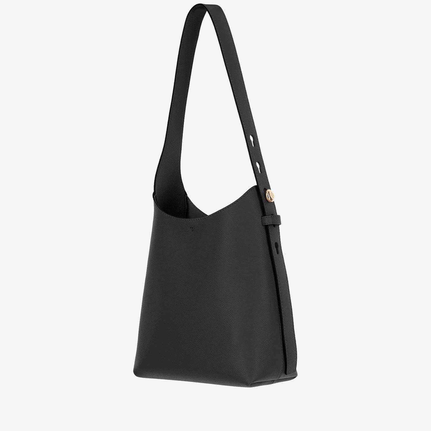Tory Burch Small Leather Hobo Bag With Adjustable Strap In Black