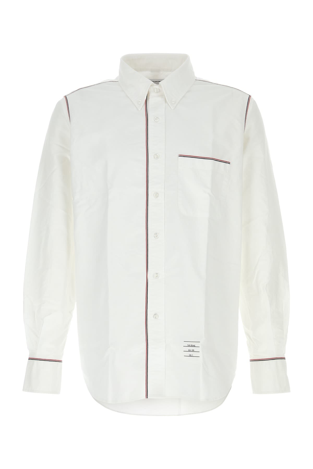 Shop Thom Browne Straight Fit Bd L/s Shirt W/ G In White