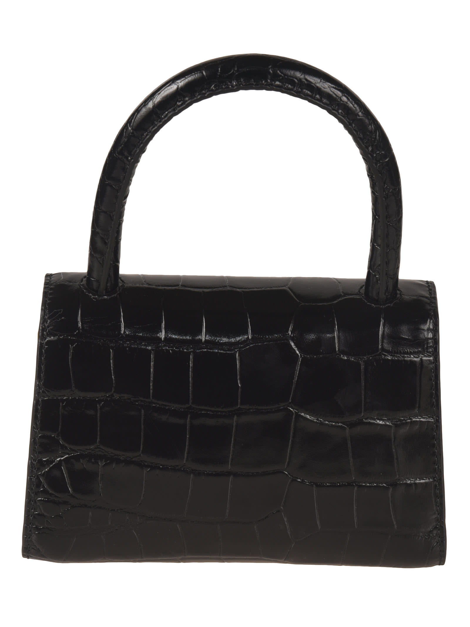 Shop By Far Flap Skinned Tote In Black