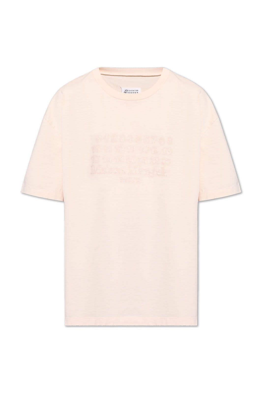 Shop Maison Margiela Logo Embroidered T-shirt In Neutrals