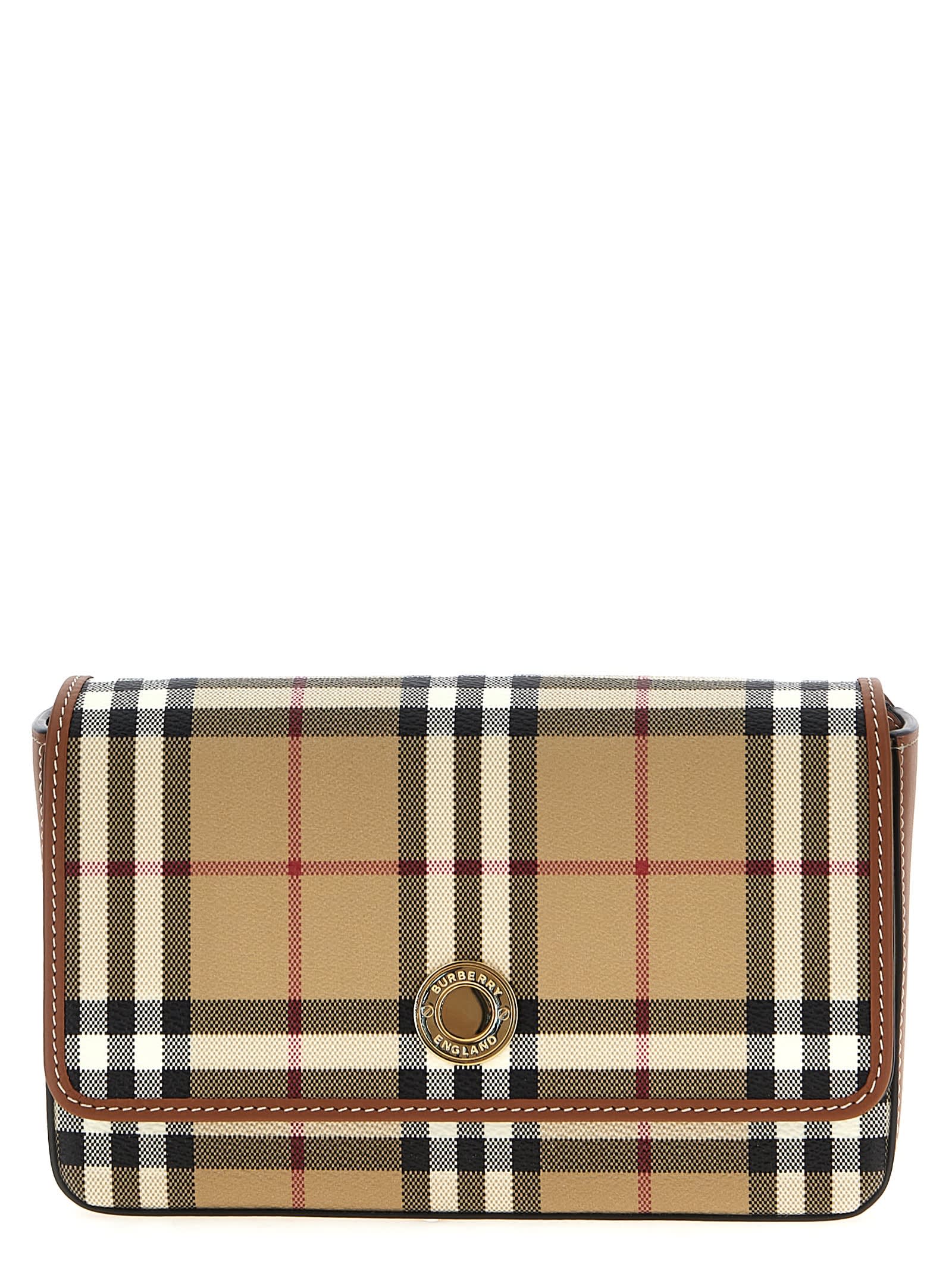 Shop Burberry Hampshire Crossbody Bag In Beige