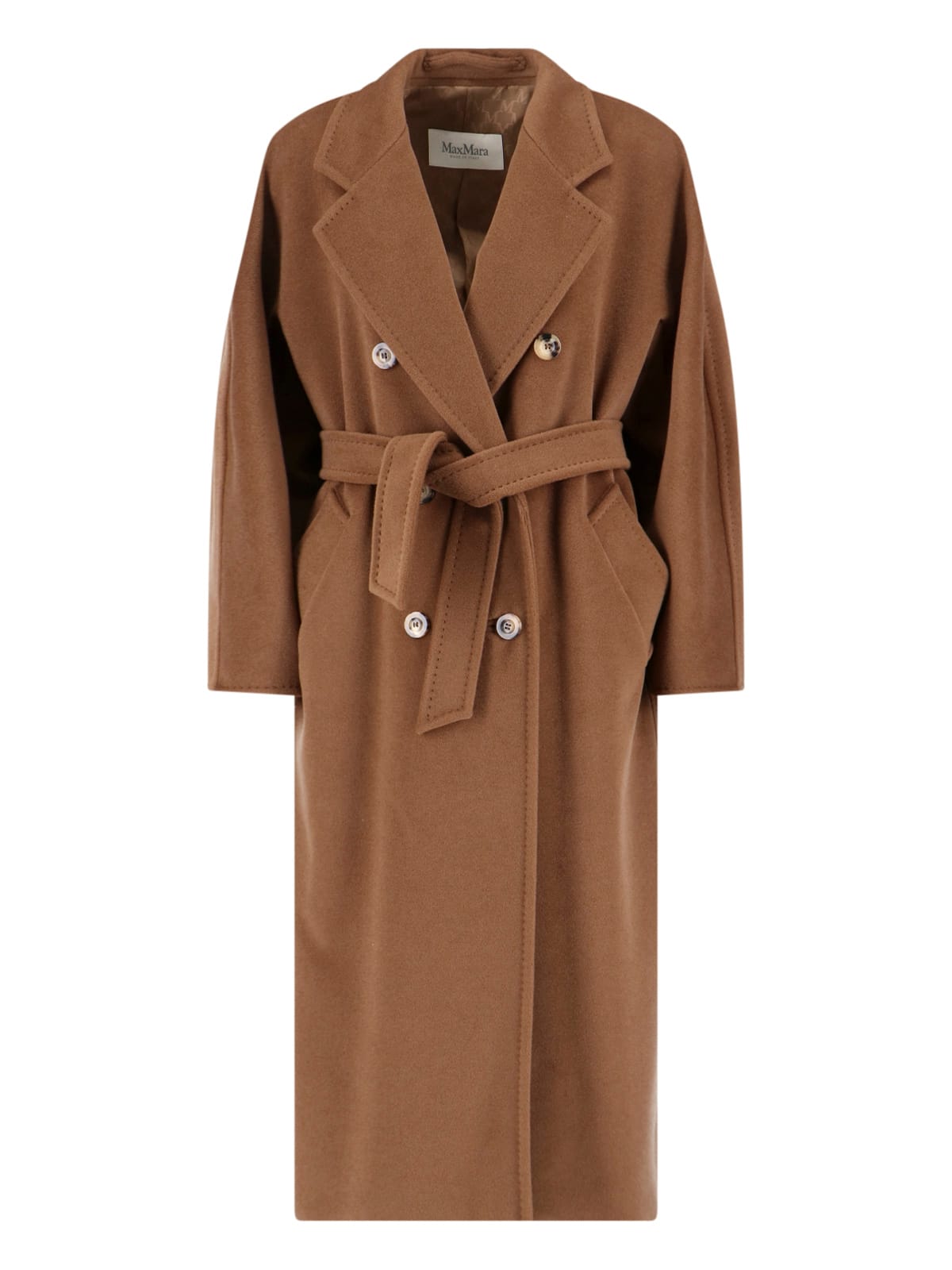 Max Mara 101801 Double-breasted Coat In Brown