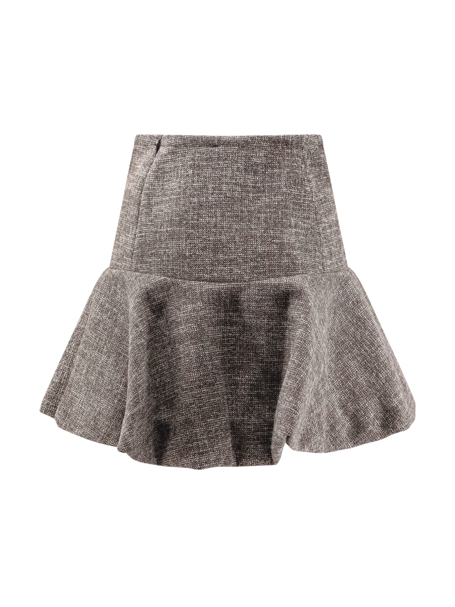 Pinko Gonna Hot Dogs Mini In Flanella Tweed In Brown