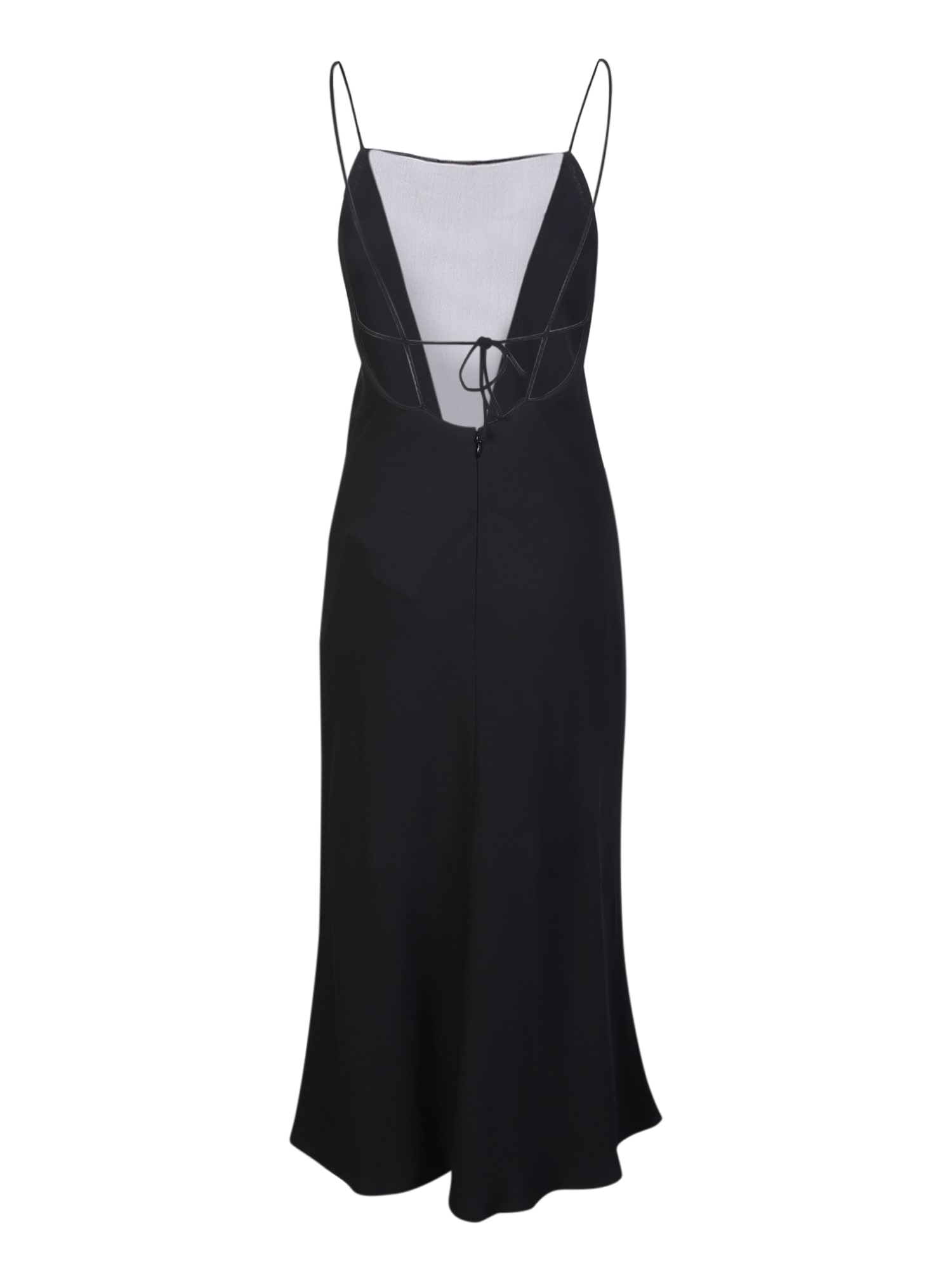 Shop Stella Mccartney Compact Crepe Slip Dress In Black