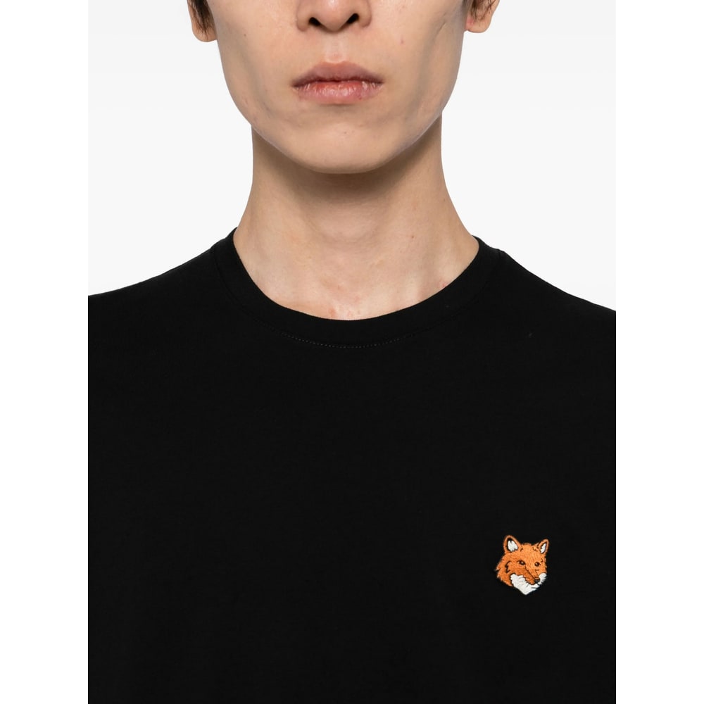 Maison Kitsuné Maison Kitsune Fox Head T Shirt In Black