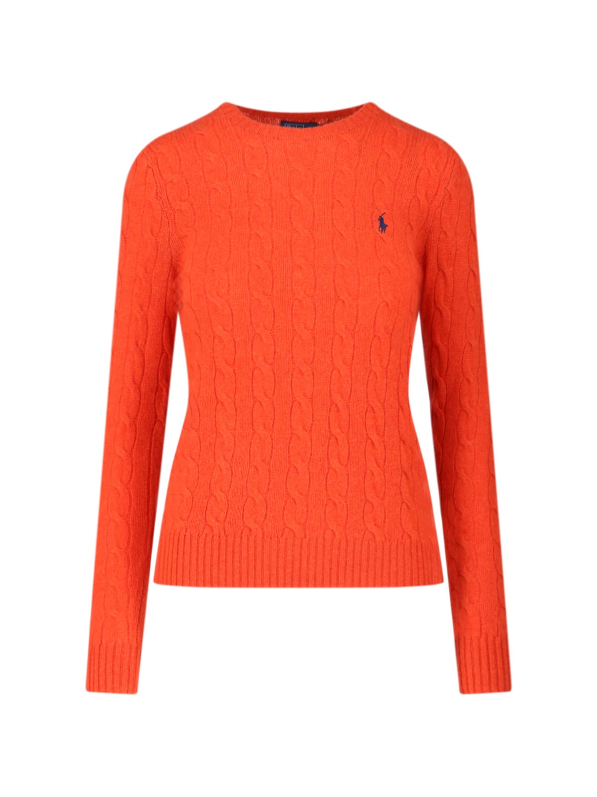 Polo Ralph Lauren Orange Cable-knit Sweater In Wool And Cashmere In Orange