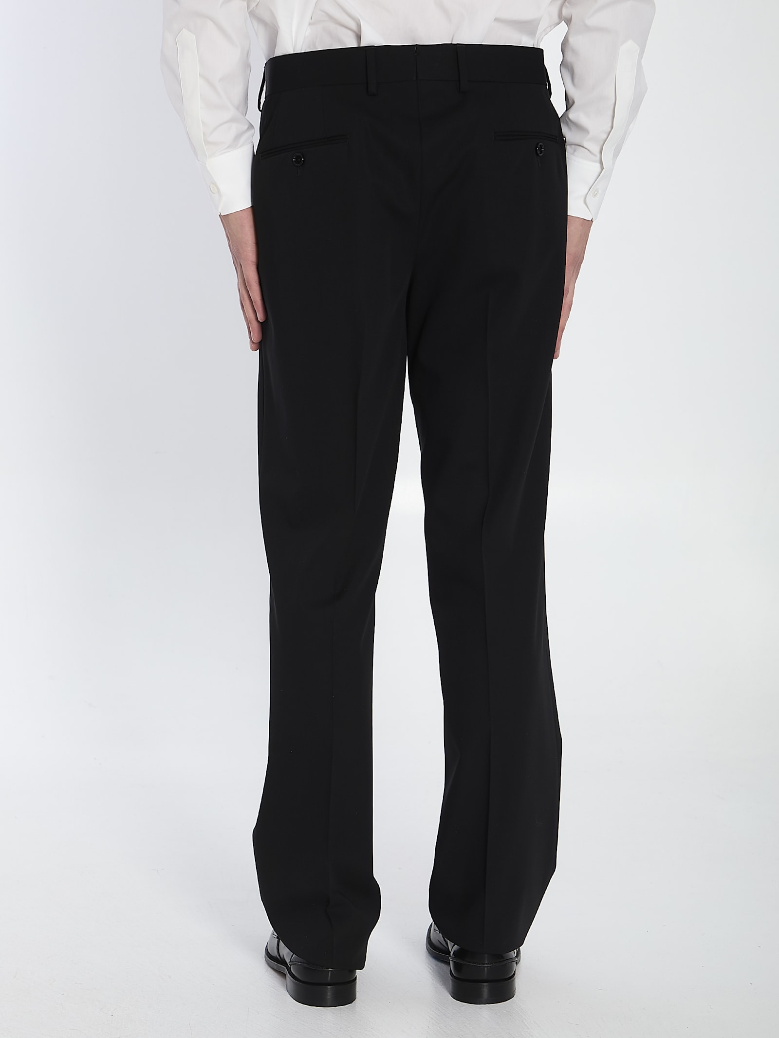 Lardini Wool Tailored Trousers In Black