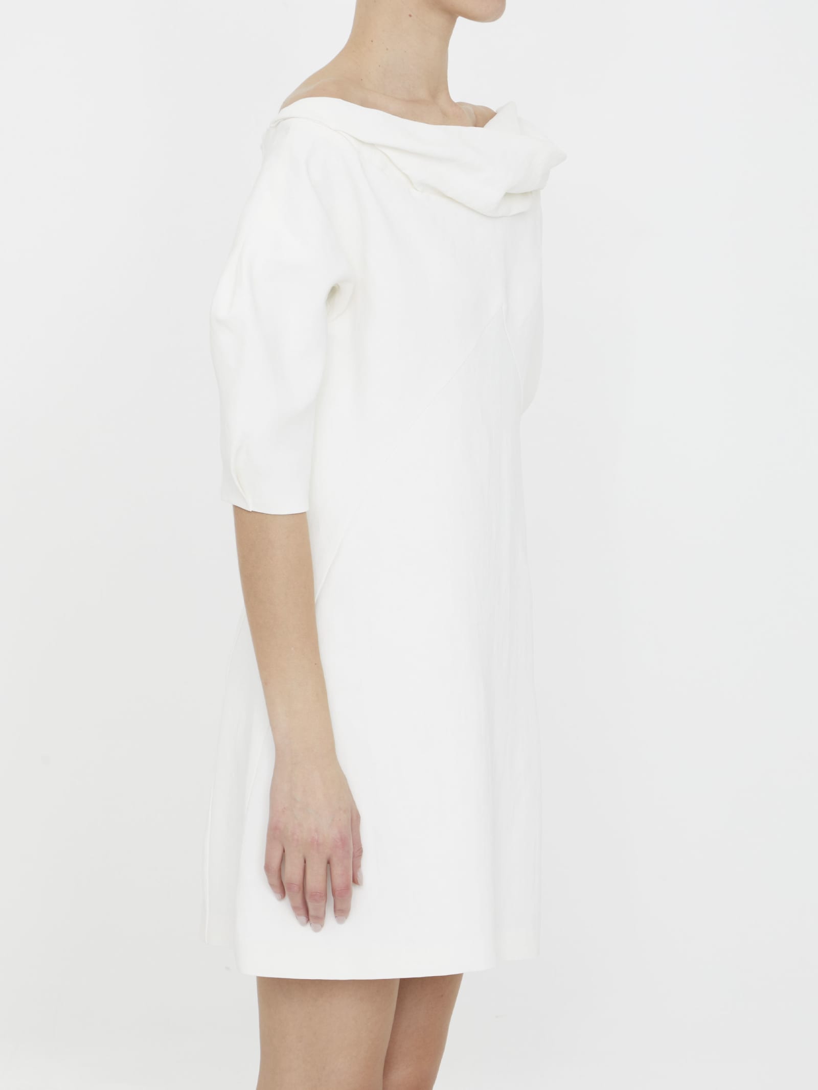 Shop Jil Sander Linen And Viscose Dress In White