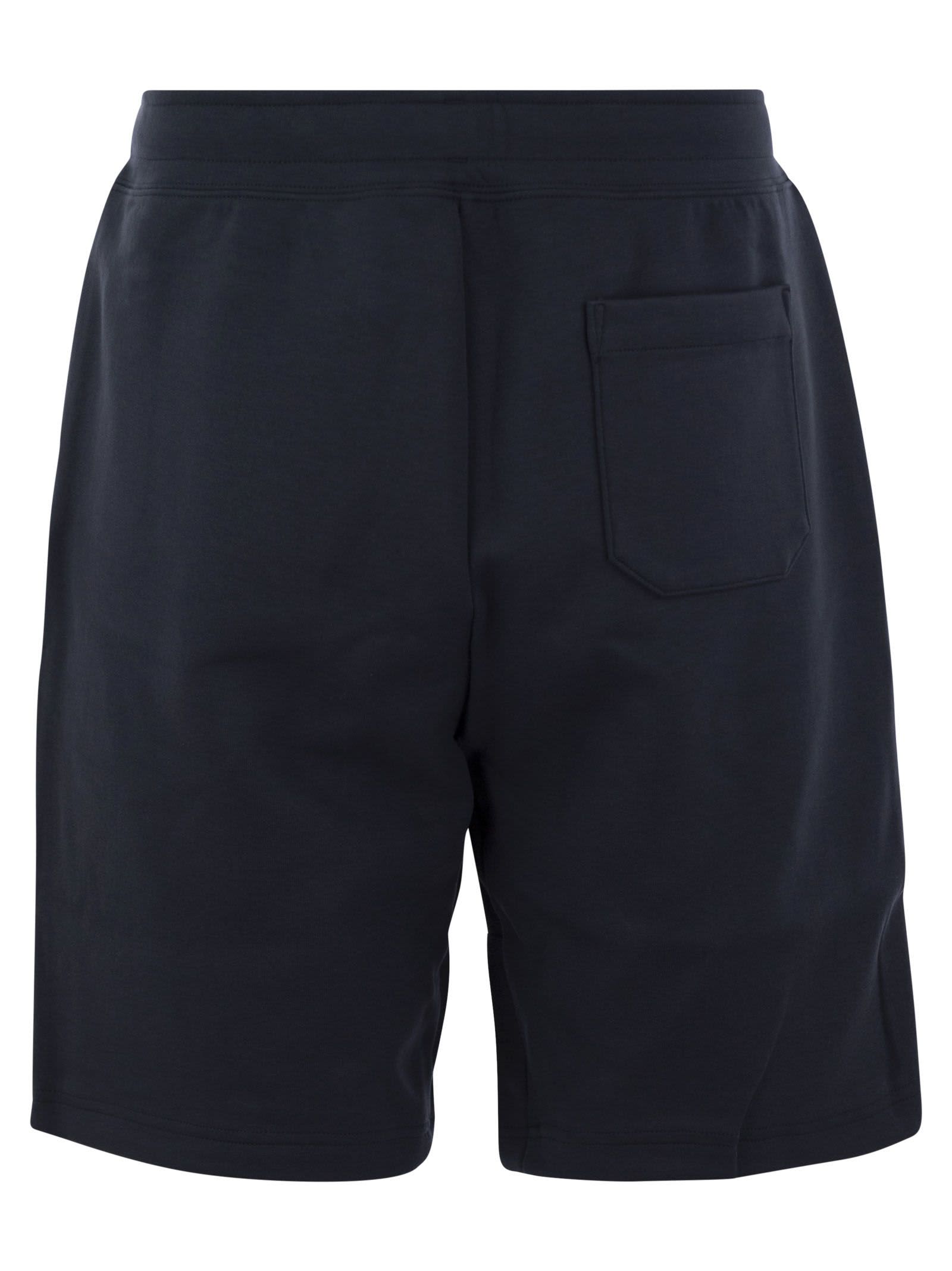 Shop Polo Ralph Lauren Double-knit Shorts In Navy Blue