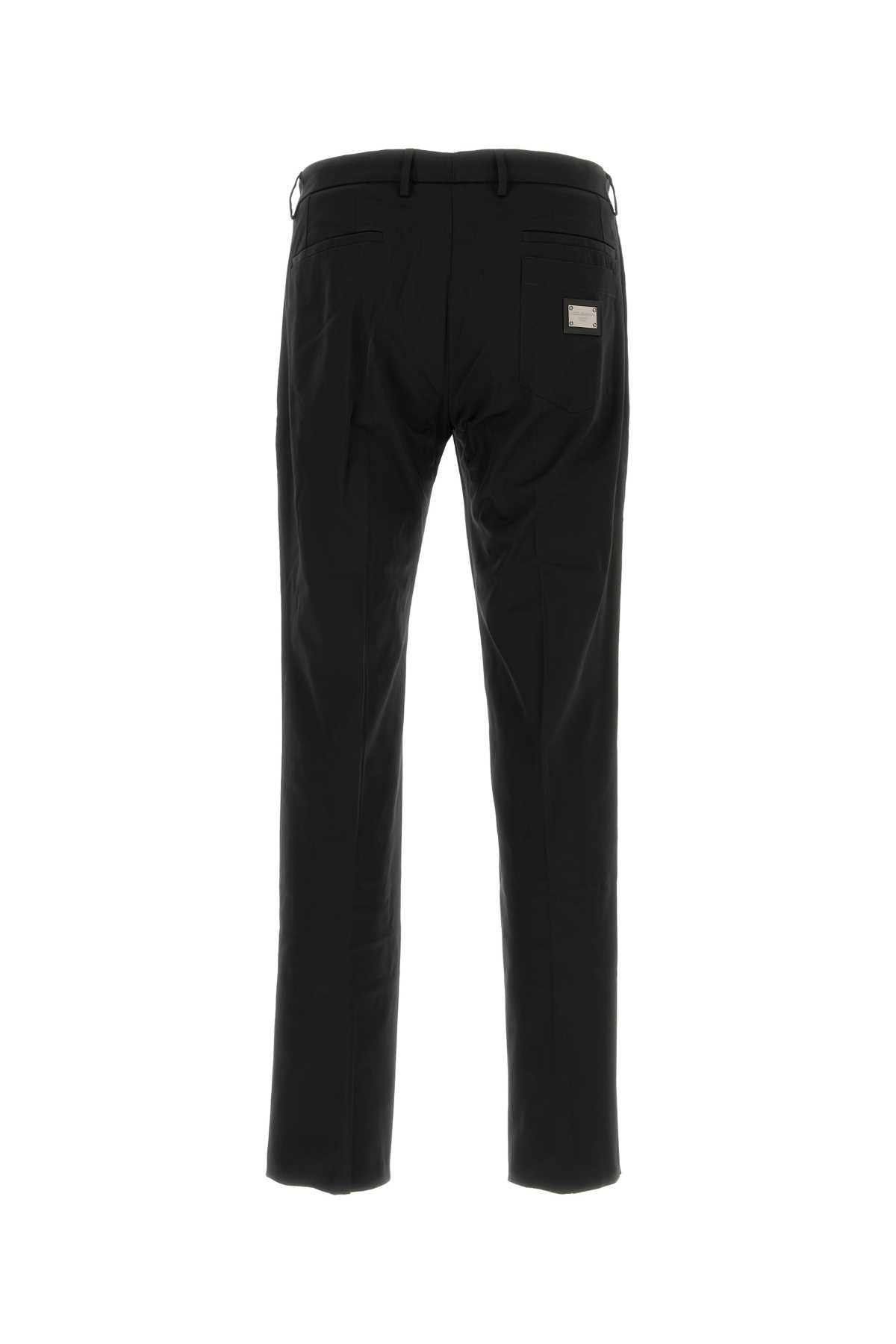 Shop Dolce & Gabbana Black Stretch Cotton Pant In Nero