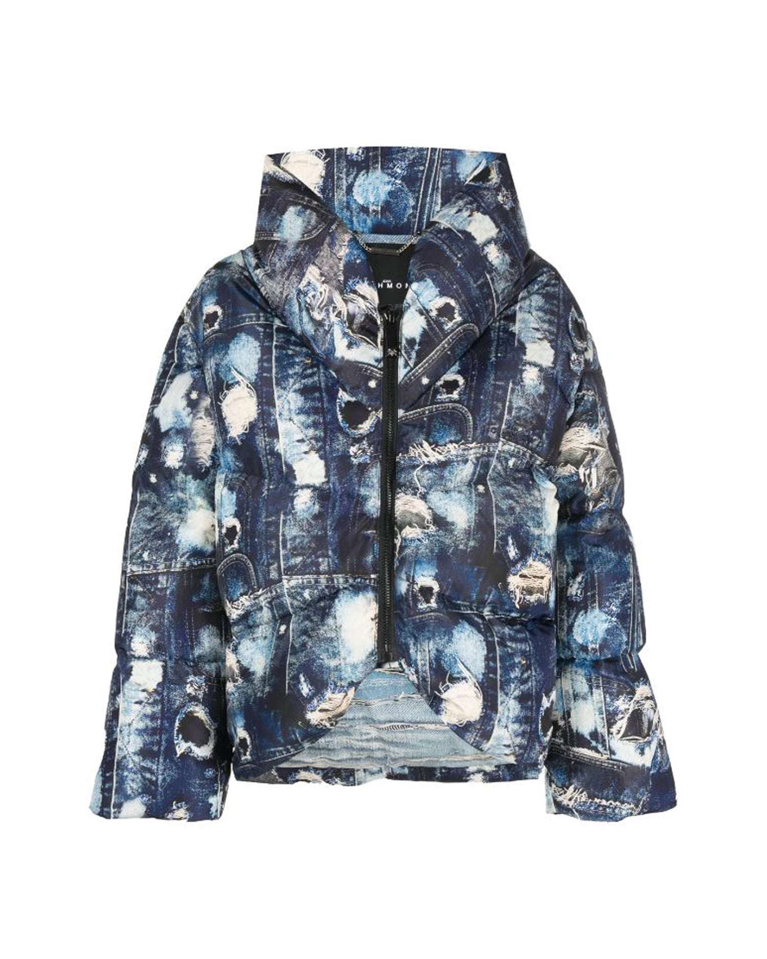 Shop John Richmond Short Down-jacket With Allover Pattern In Fantasia