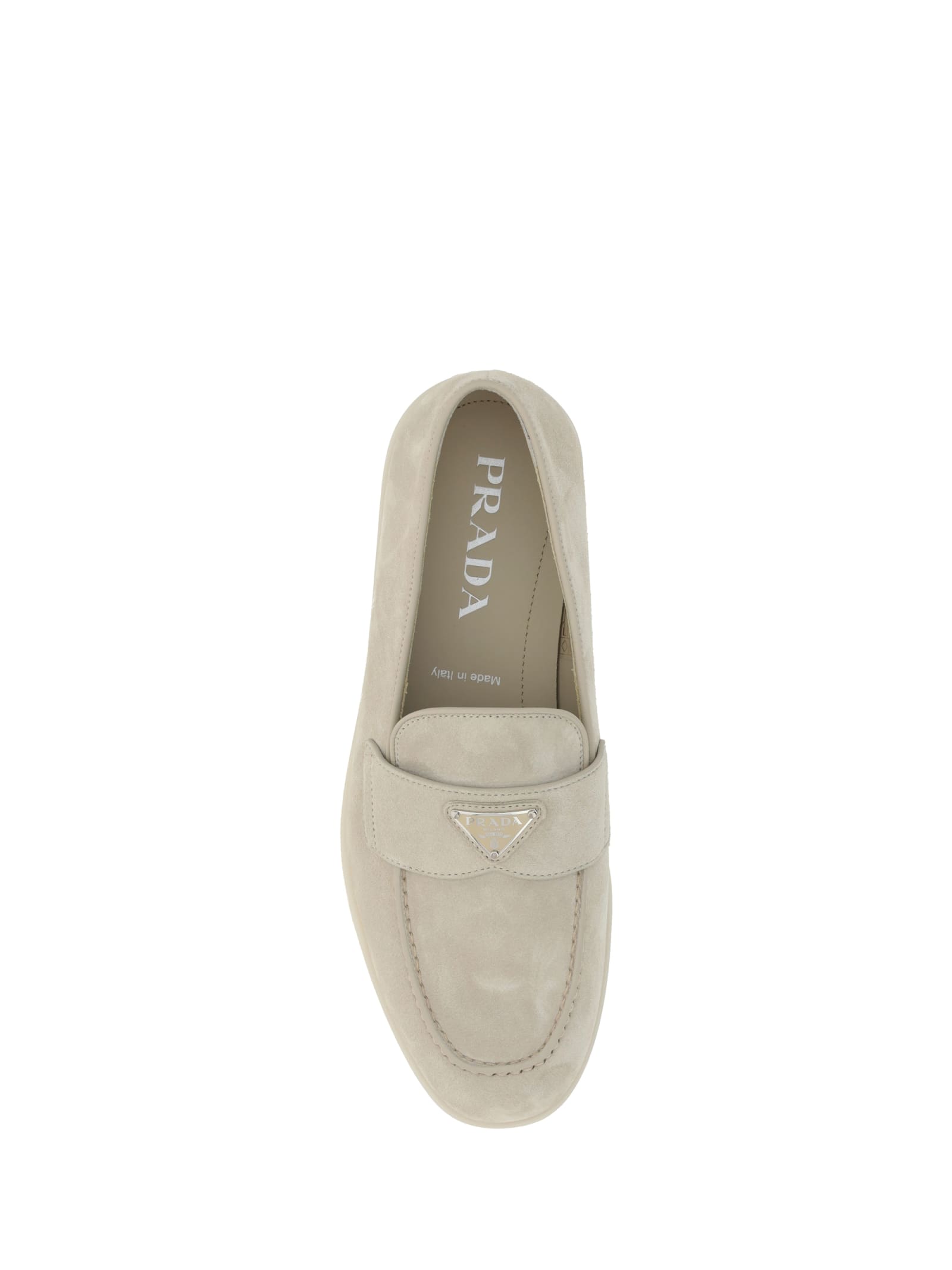 Shop Prada Saint Tropez Loafers In Deserto