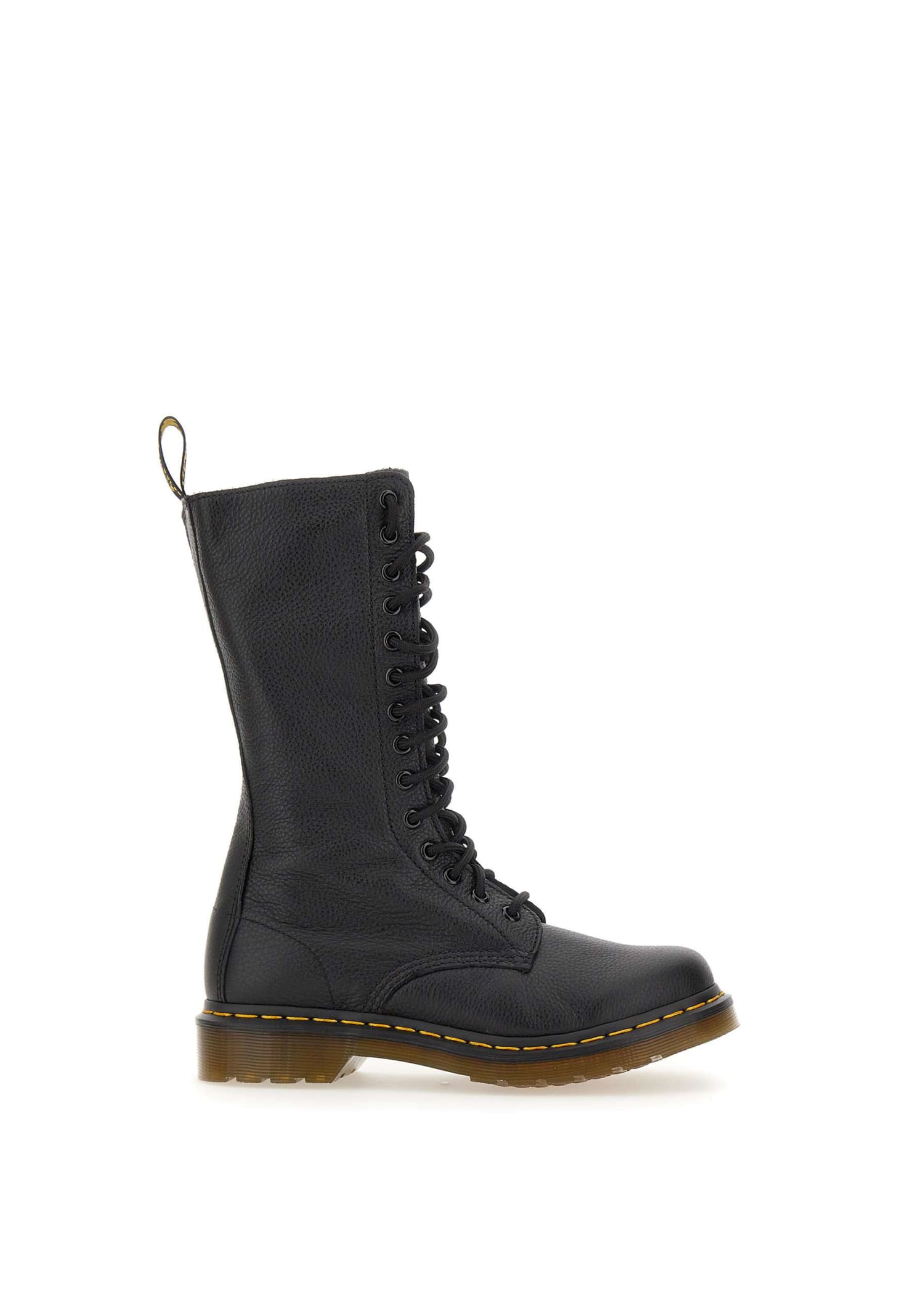 Shop Dr. Martens' 1b99 Leather Amphibians In Black Virginia