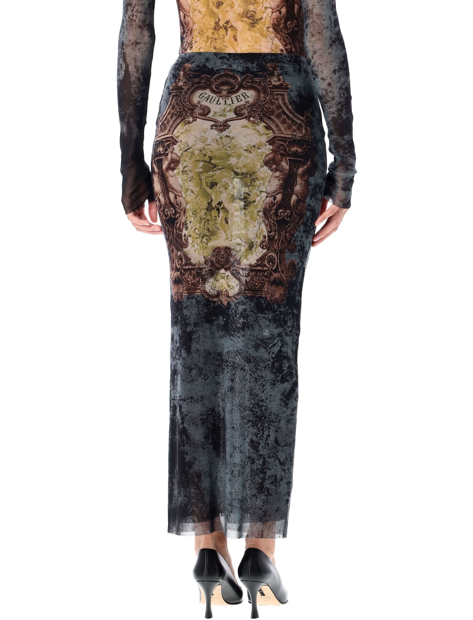 Jean Paul Gaultier The Long Médaillon Skirt In Multi