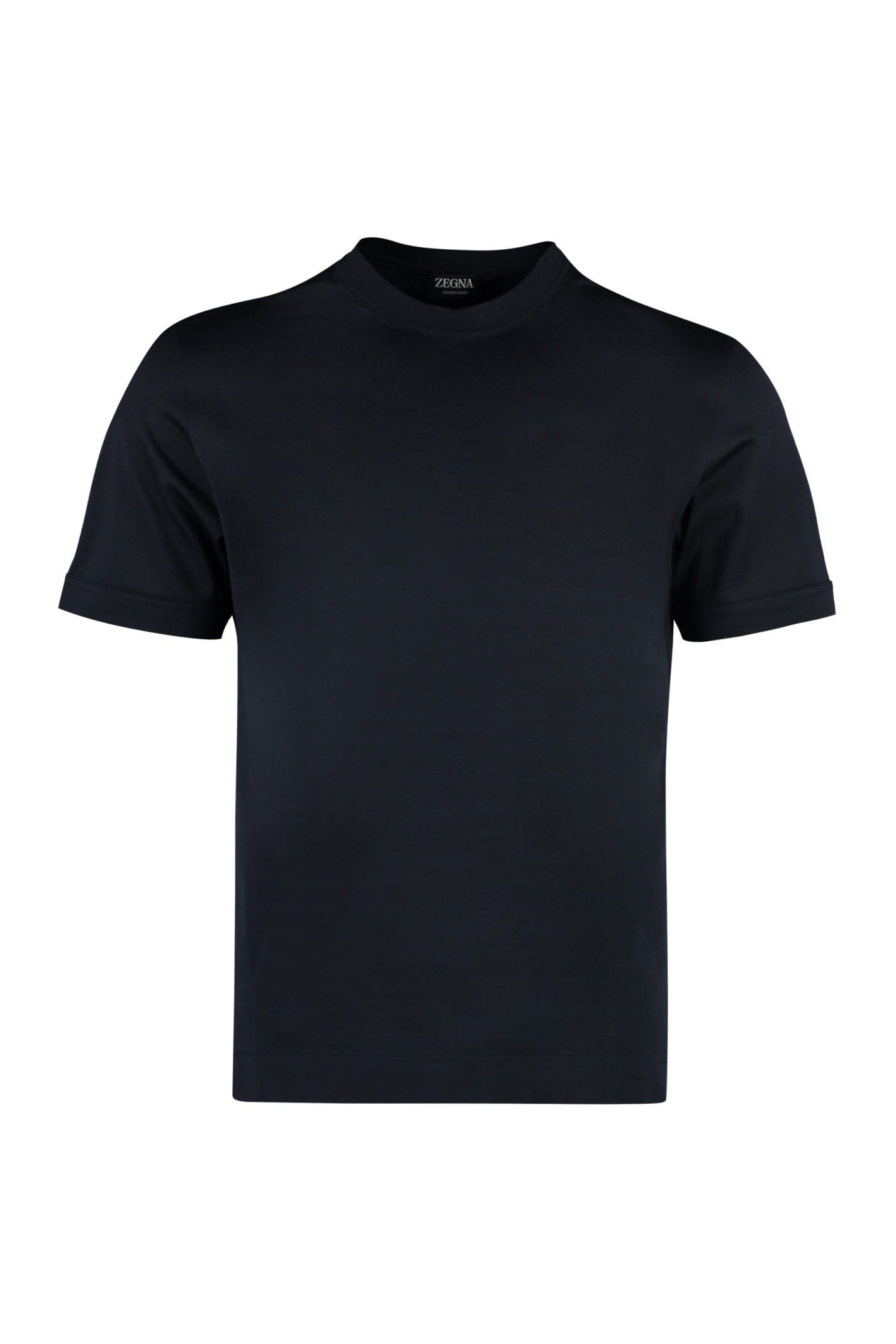 Cotton And Silk Crew-neck T-shirt