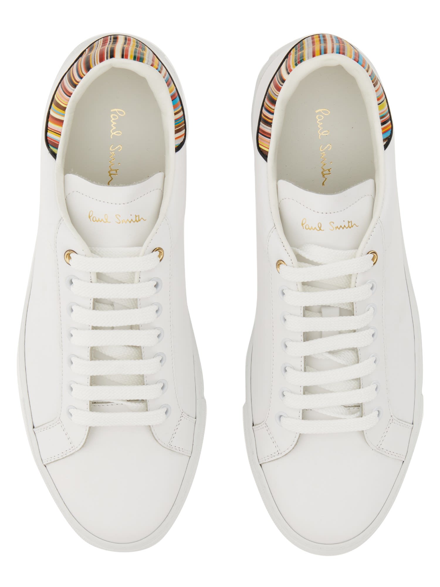 Shop Paul Smith Sneaker With Logo In White