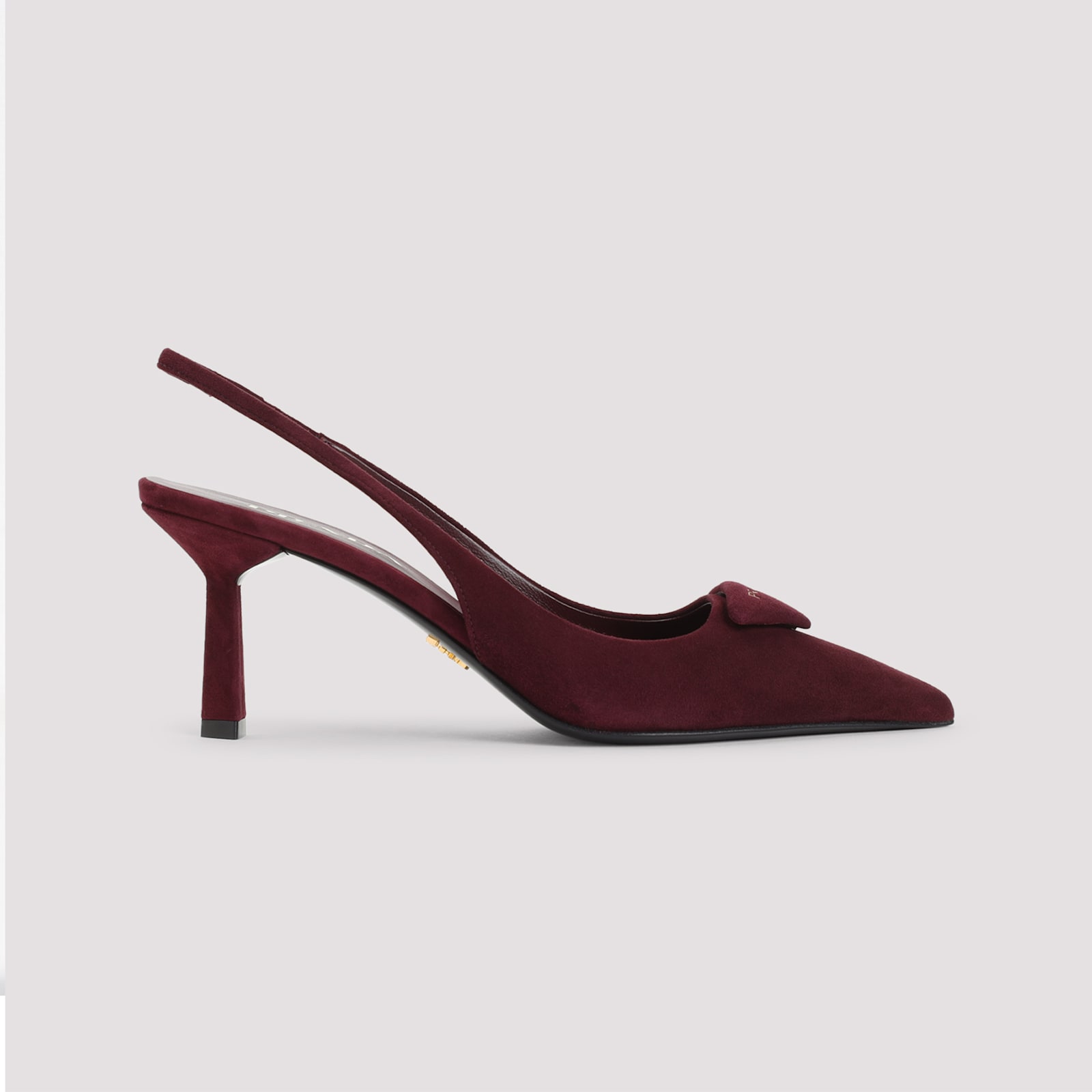 Prada Pointed Toe Leather Slingback Pumps In Burgundy