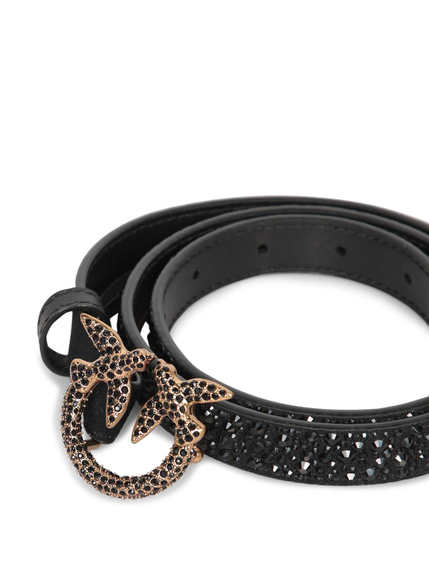 Shop Pinko Love Berry H2 Strass Black Belt