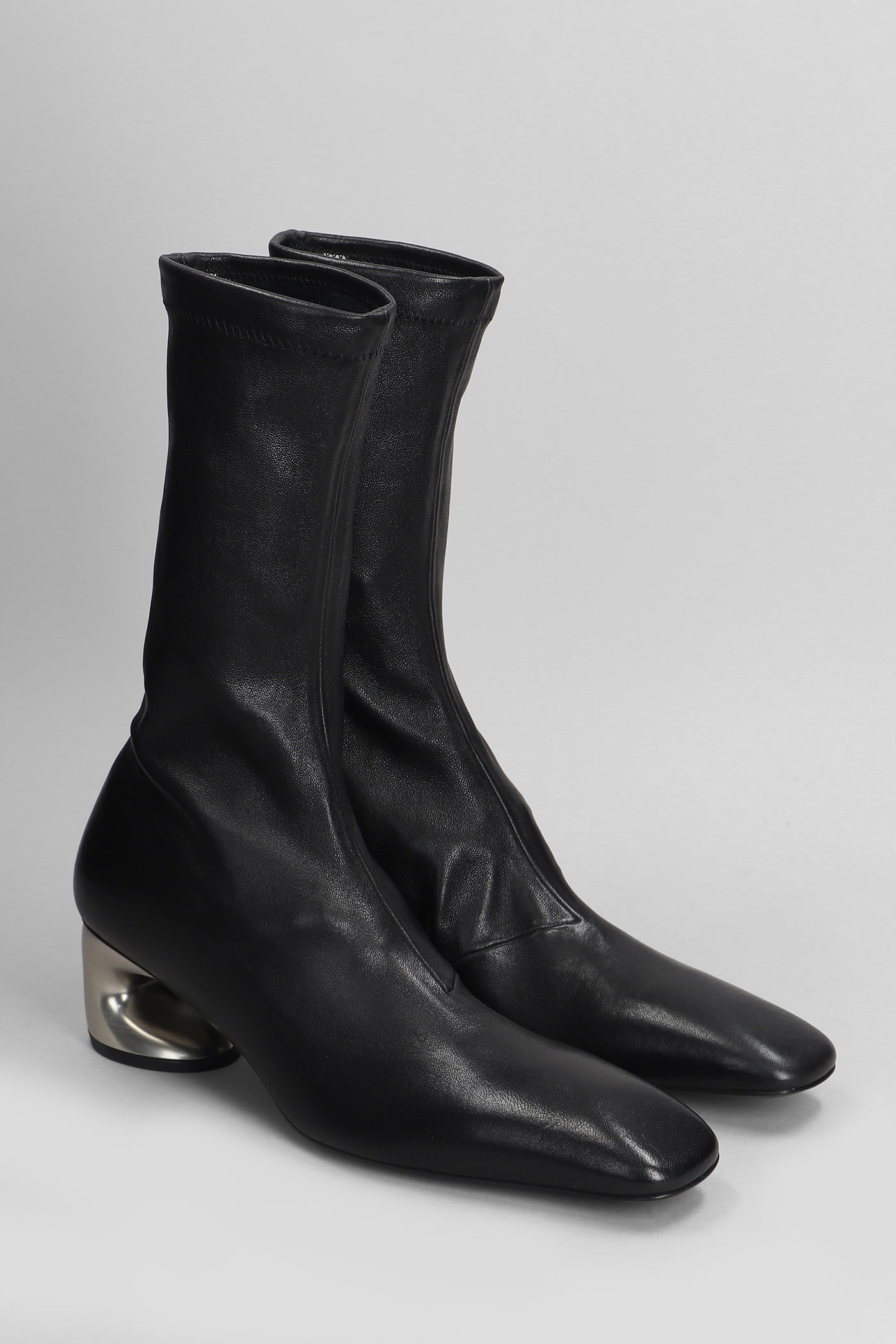 Jil Sander Leather Boot In Black
