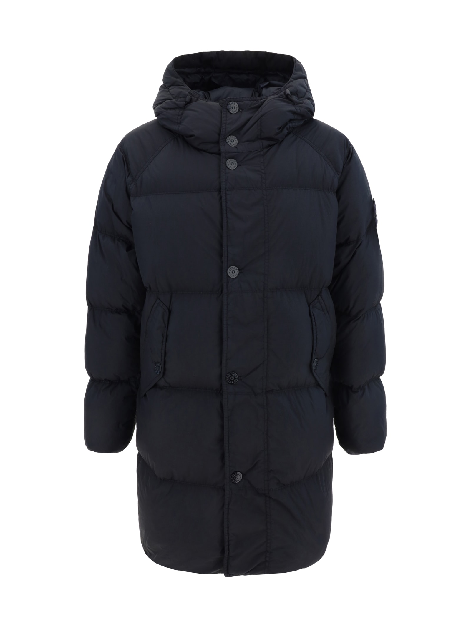 Shop Stone Island Down Jacket In Nero