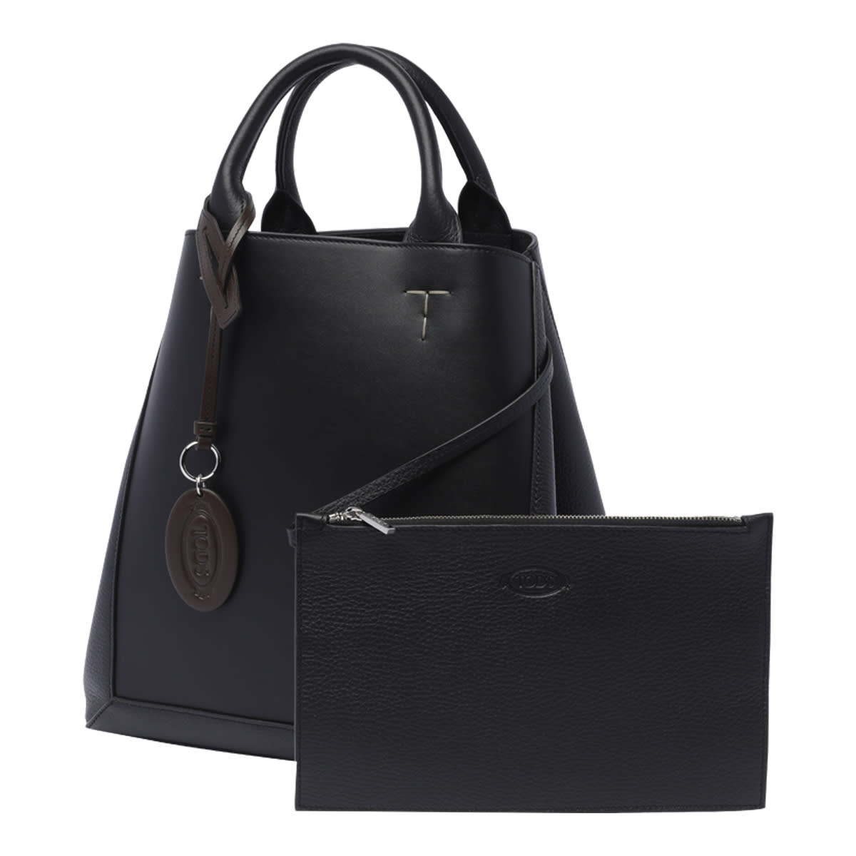 Shop Tod's Shopping Bag In Black