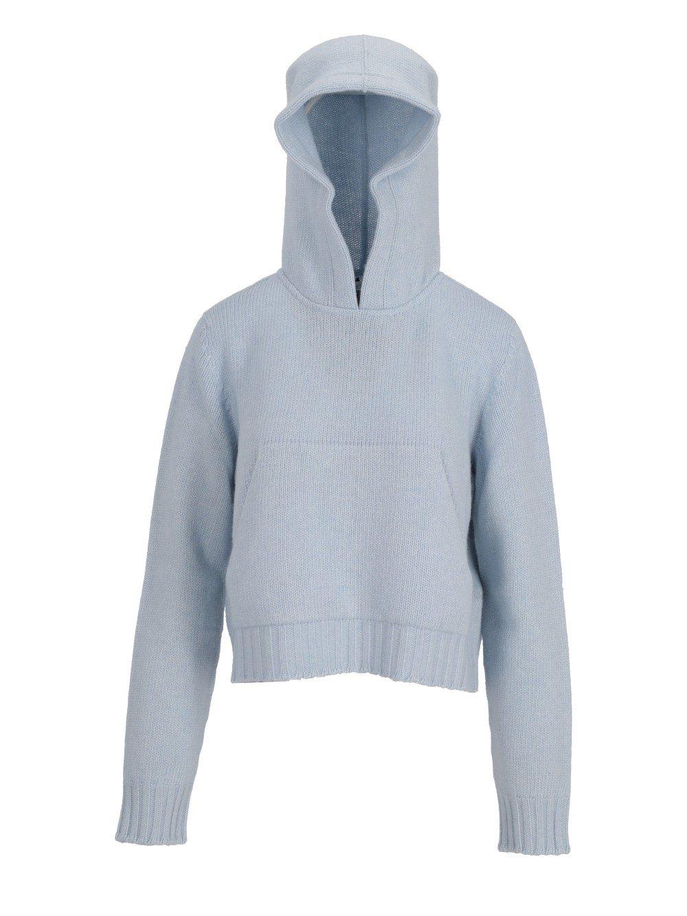 Curved Logo Knitted Hoodie
