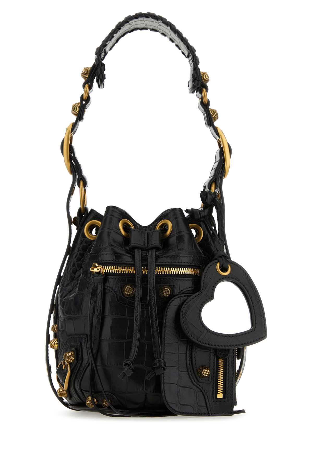 Shop Balenciaga Black Leather Le Cagole Xs Bucket Bag In 1000