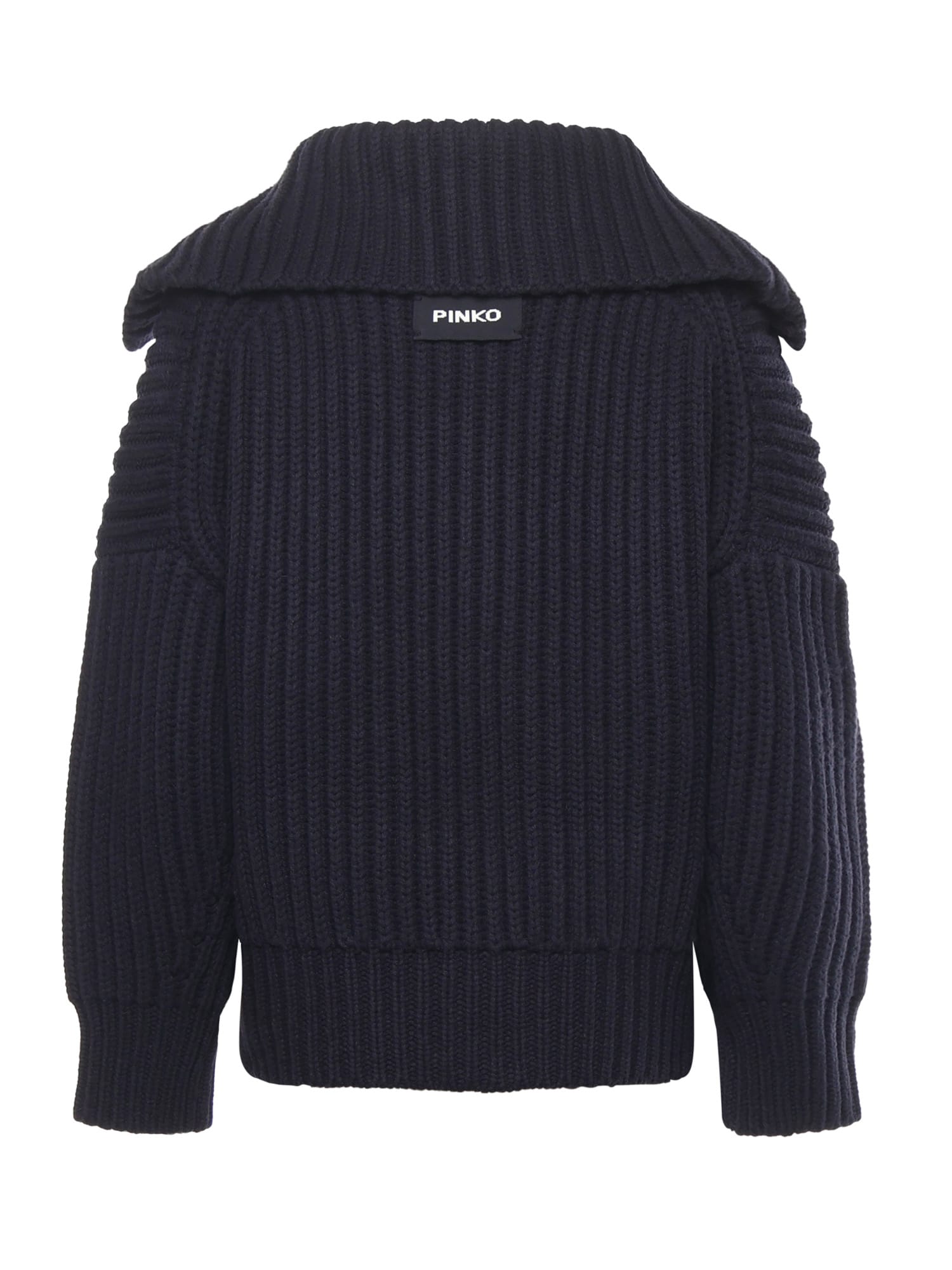 Pinko Wide-rib Cardigan In Black