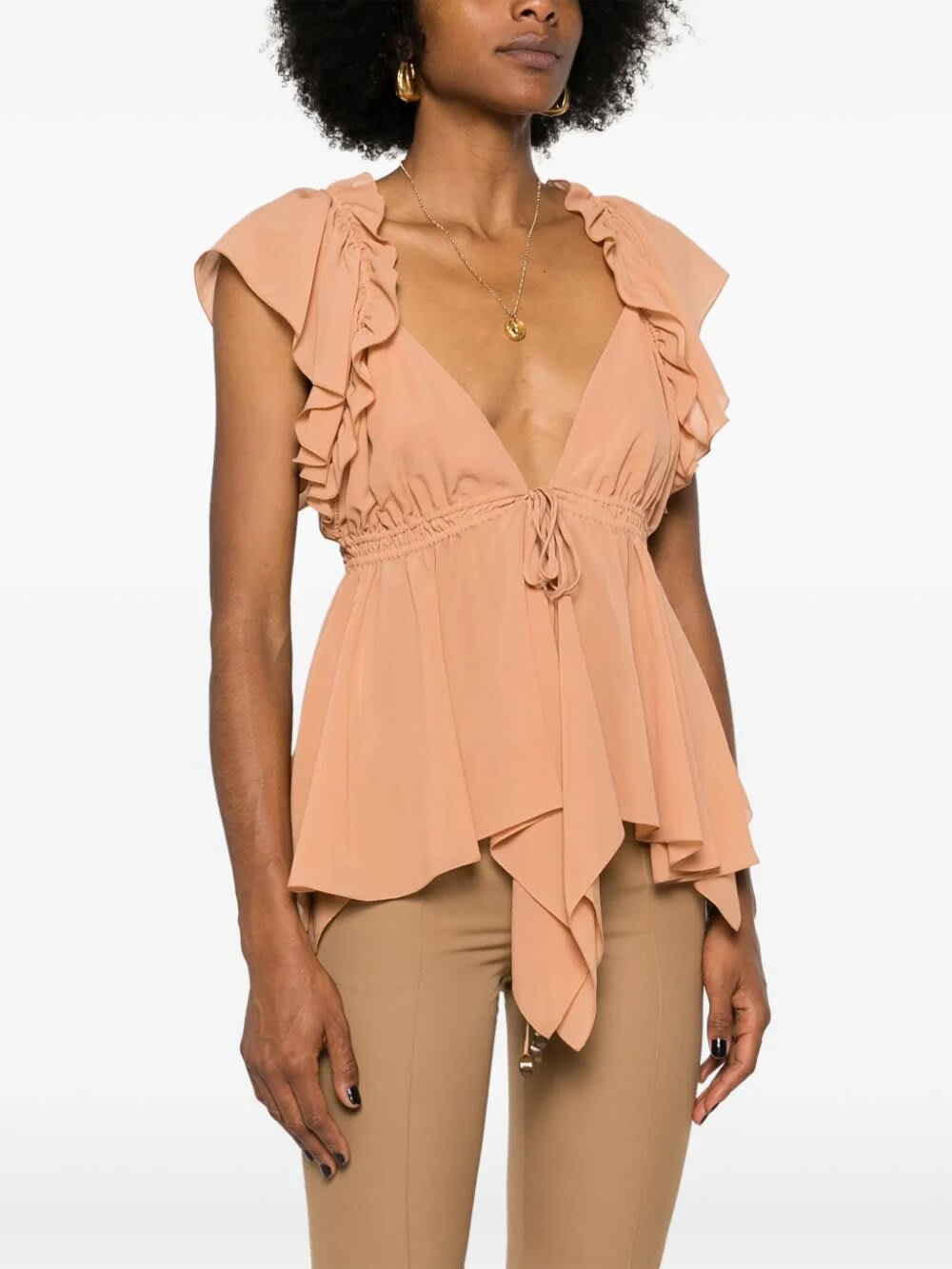 Shop Chloé Top In Seta In W Cheek