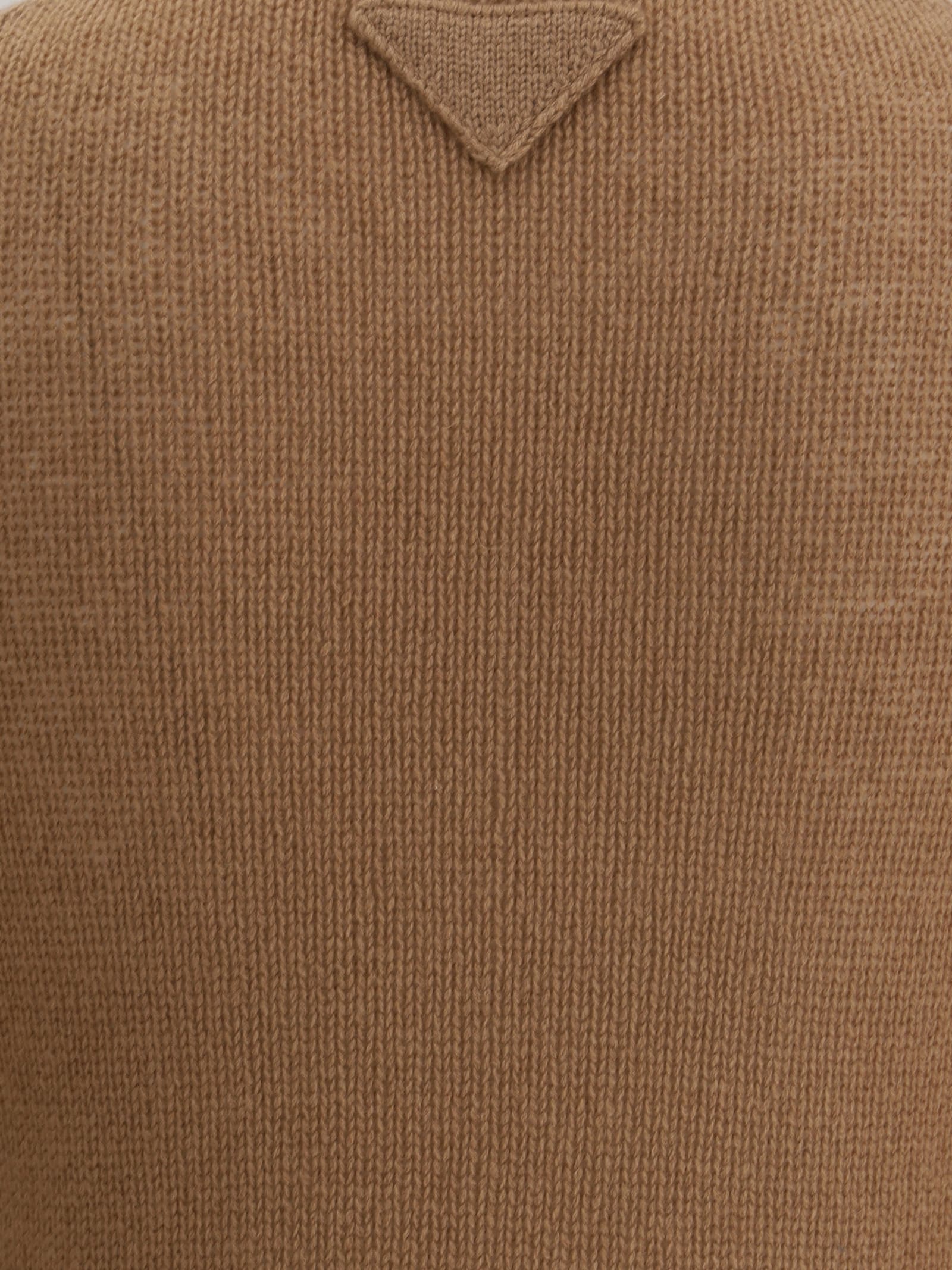 Prada Cashmere Sweater In Brown