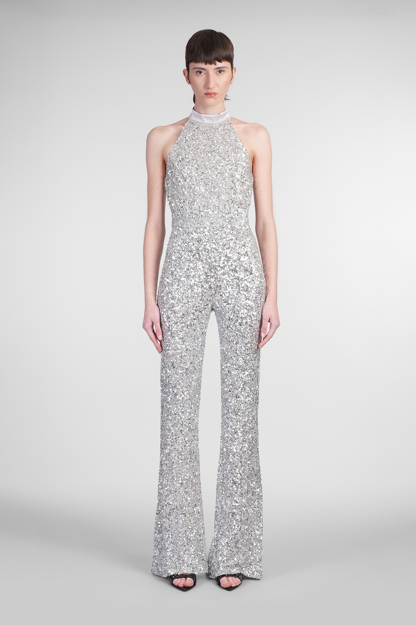 Cataline Jumpsuit In Silver Polyester