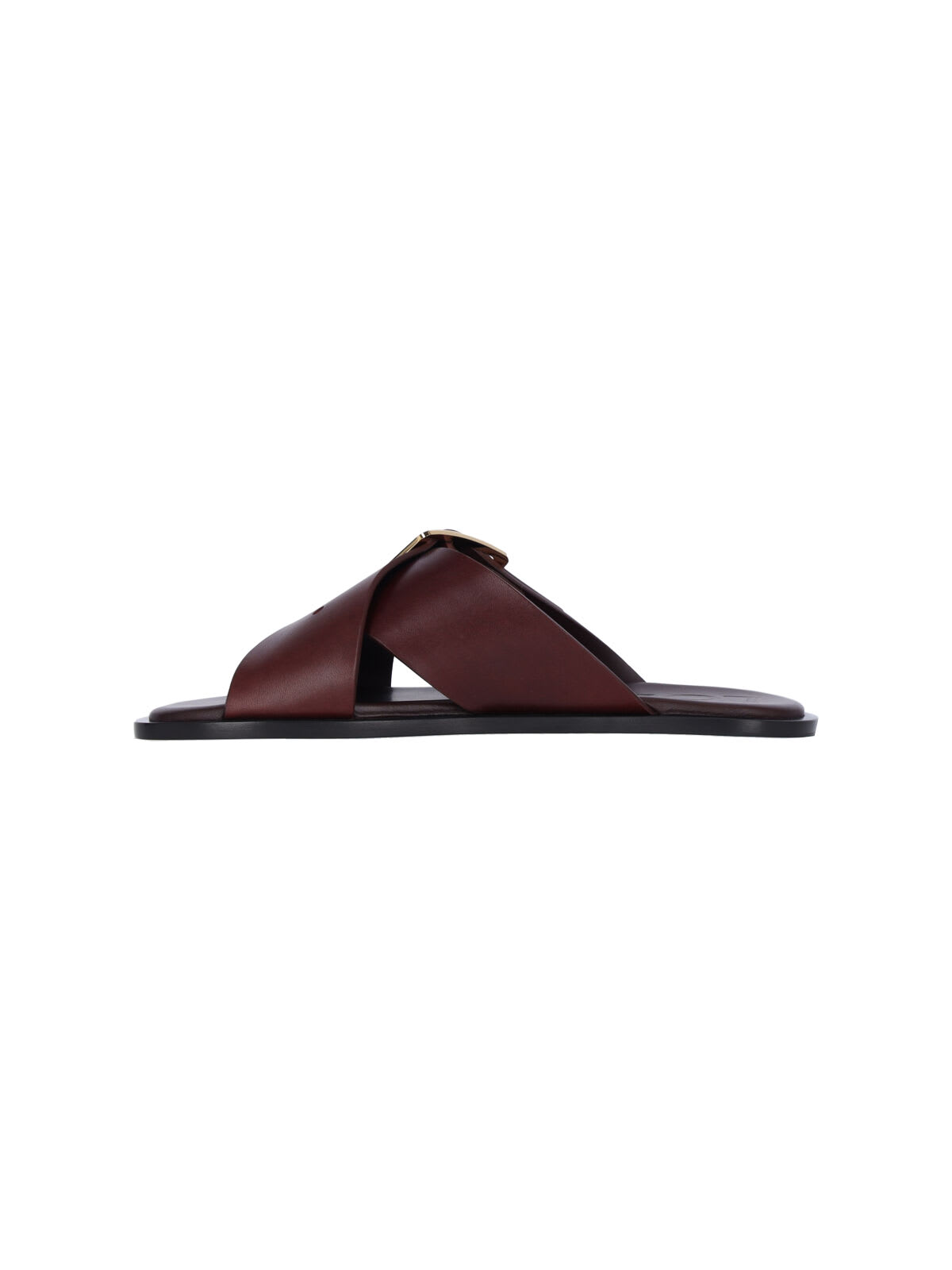 Loewe Cross Strap Heeled Sandals With Open Toe In Brown