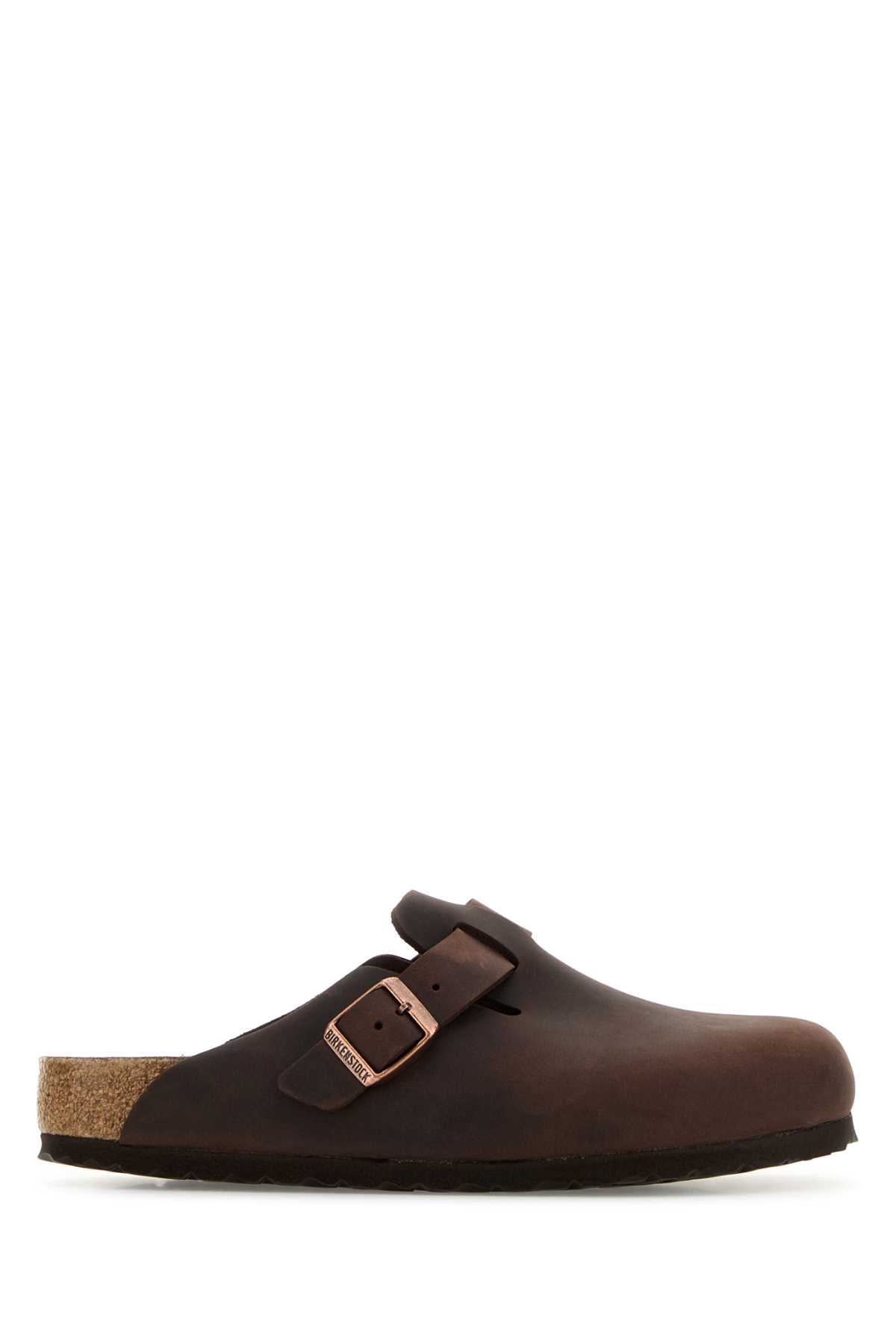 Brown Leather Boston Slippers