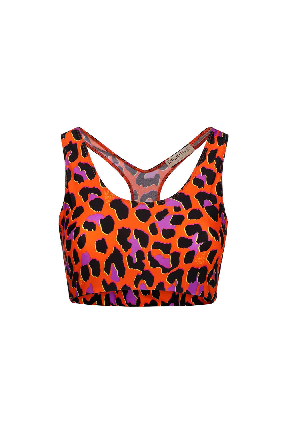 Shop Emilio Pucci Leopard Print Crop Top In Orange