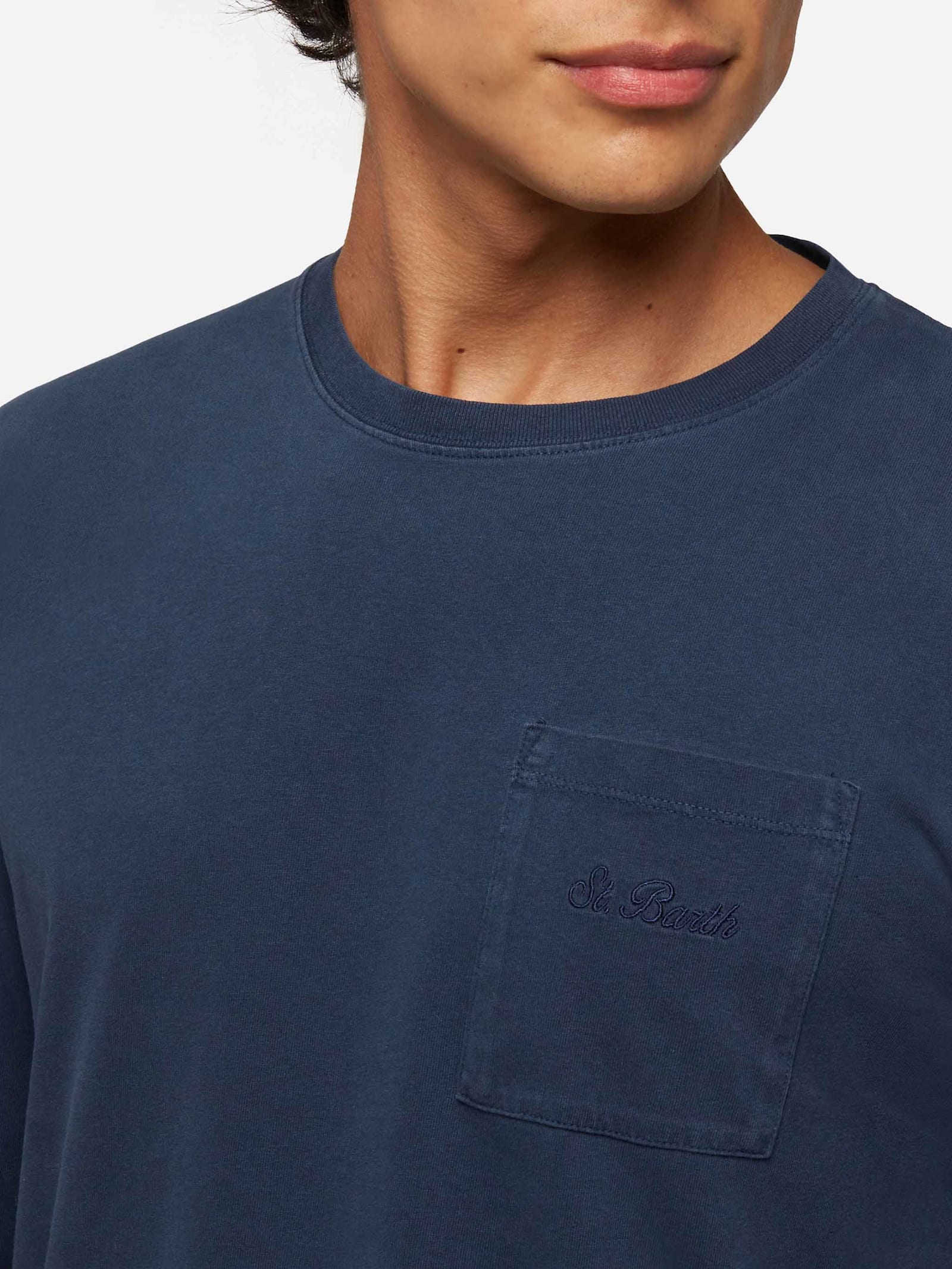 Mc2 Saint Barth Winter Cotton T-shirt Luton In Blue