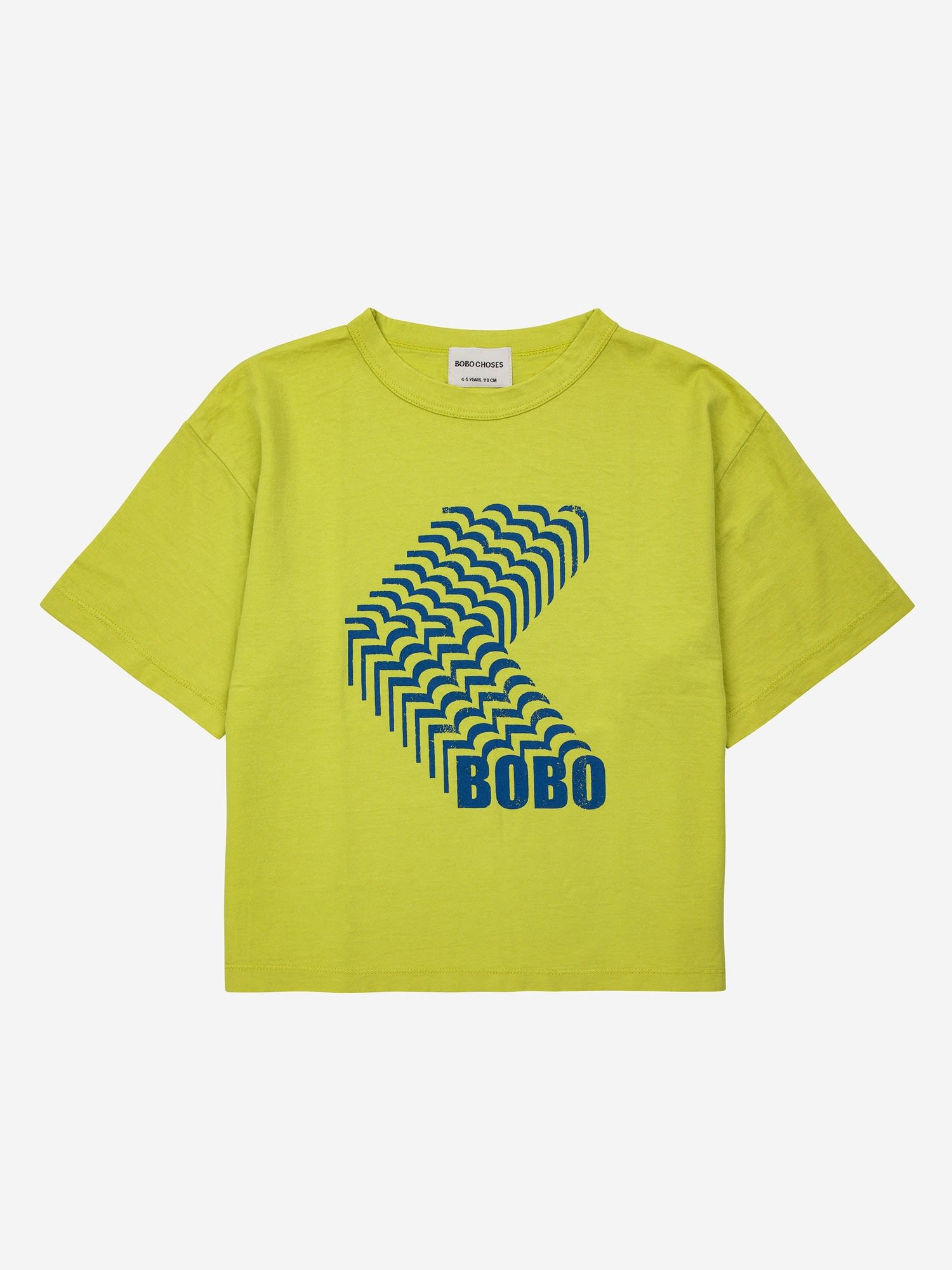 Bobo Choses Green T-shirt For Kids With Blue Print