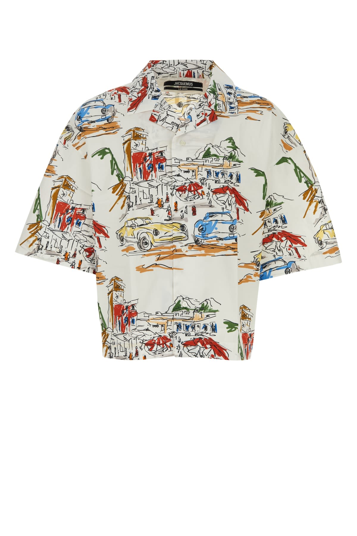 Shop Jacquemus La Chemise Casaco In Printcapricarswhite