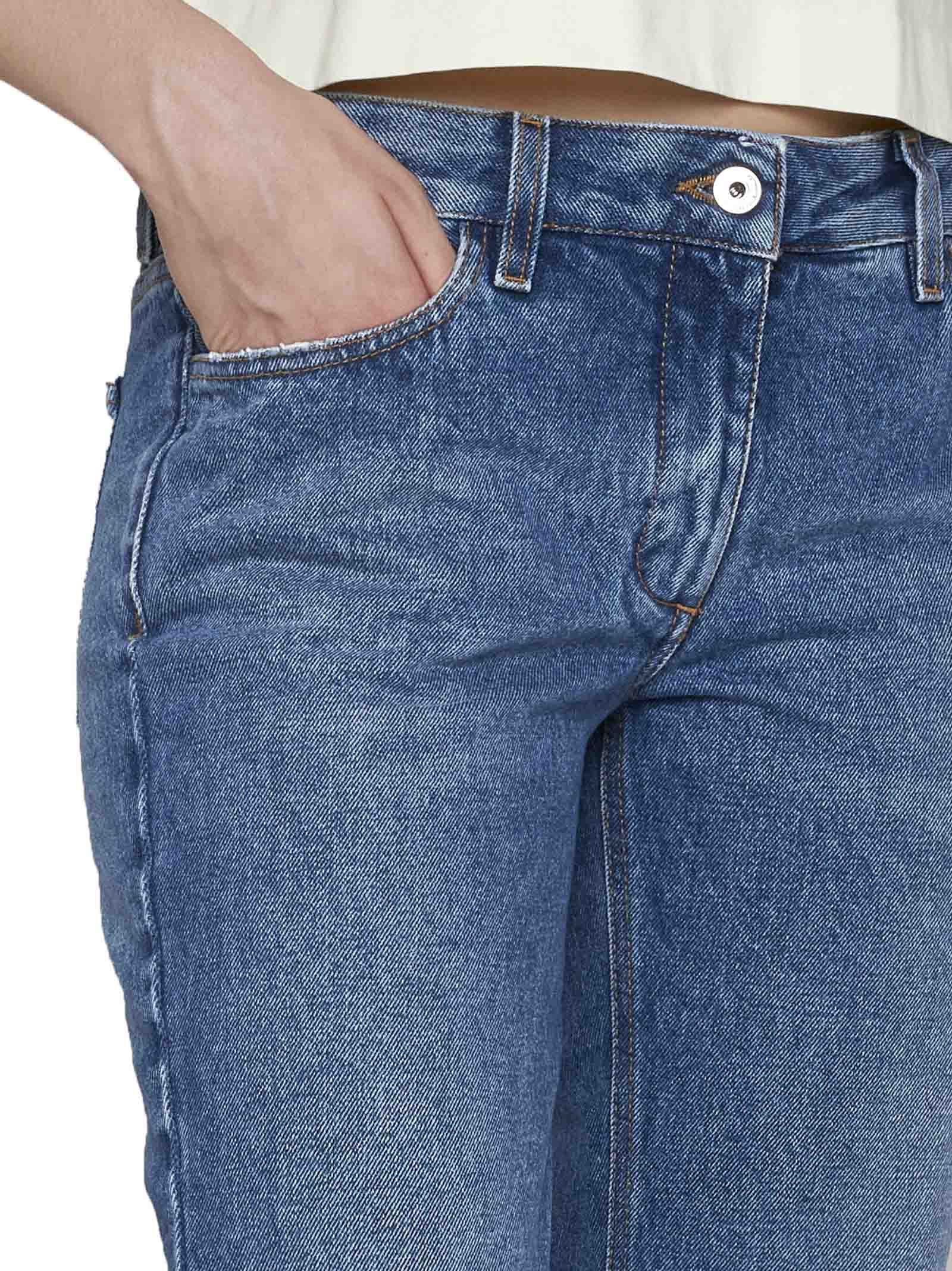 Off-white Flared Cropped Denim Jeans In Denim