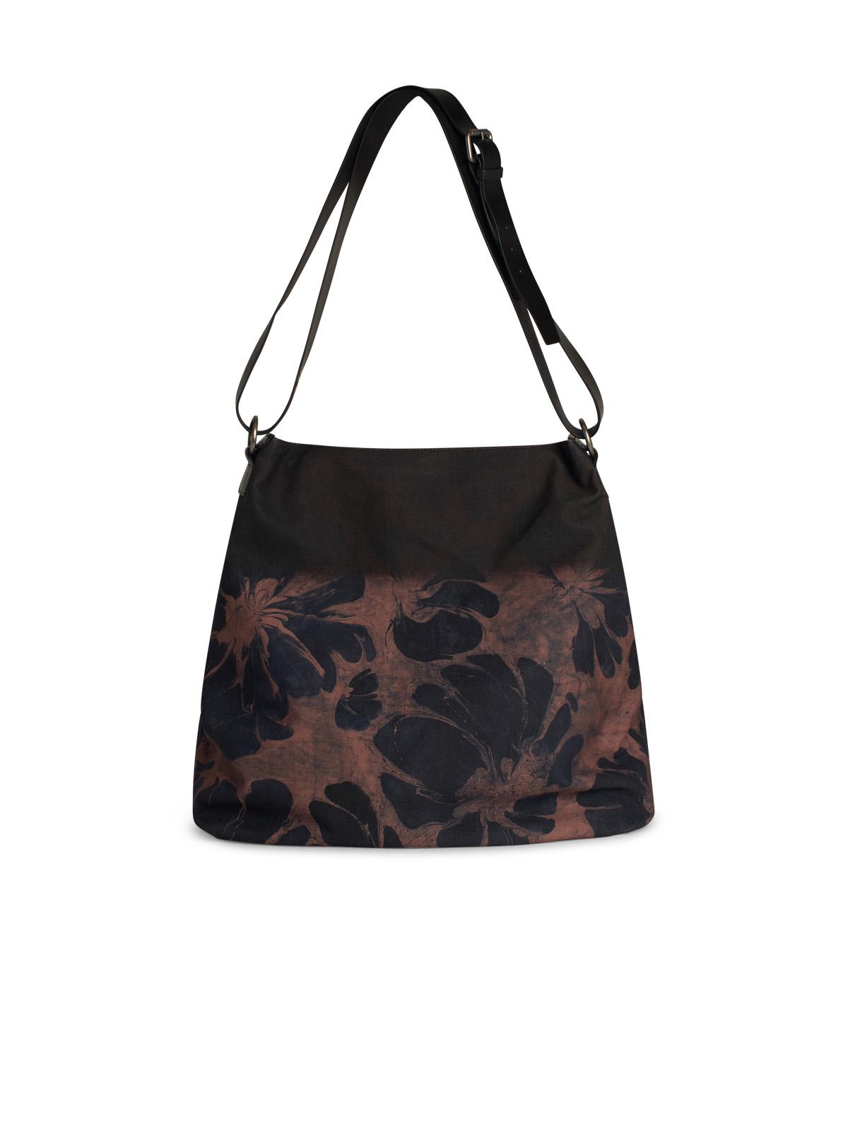 Dries Van Noten Mens Rust Floral-print Cotton Shoulder Bag