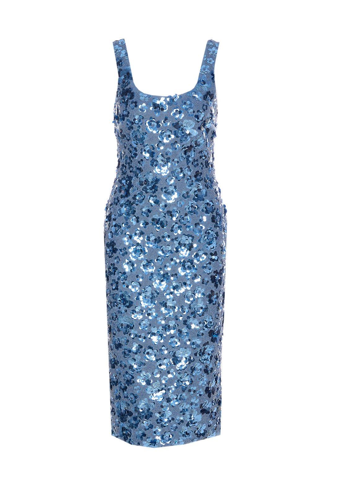 Floral Embellished Scuba Midi Dress