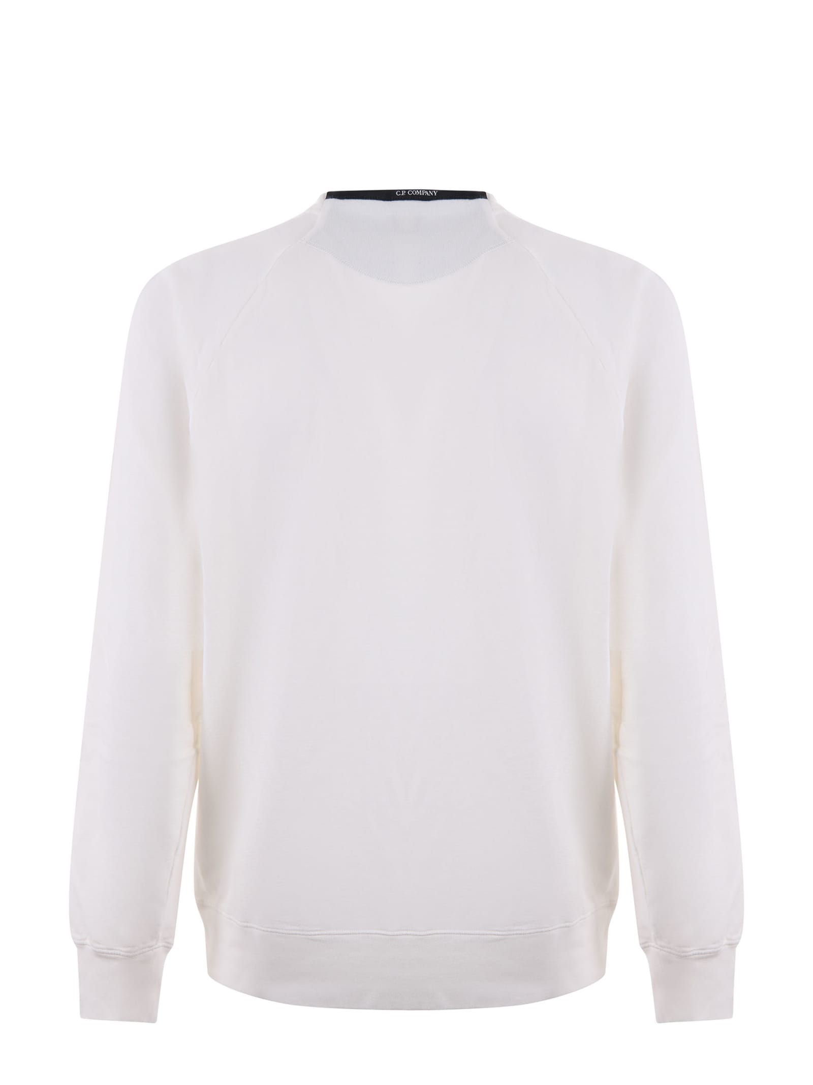 Shop C.p. Company Lightweight Sweatshirt In Bianco Latte