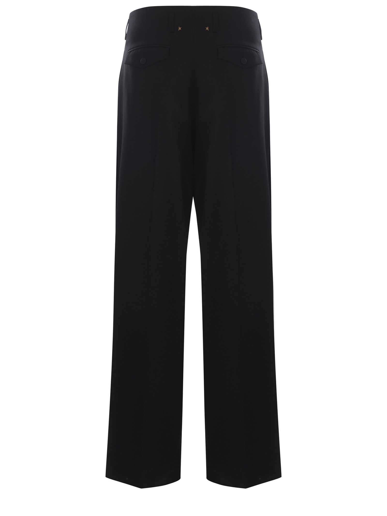 Shop Golden Goose Trousers  Star Made Of Gambardine In Nero
