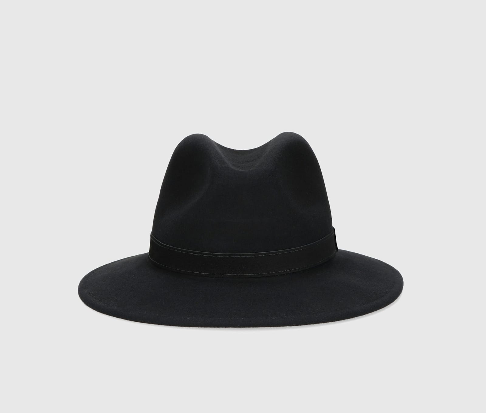 Shop Borsalino Dario Crushable Wool Felt With Fleece Earflaps In Black, Tone On Tone Hatband