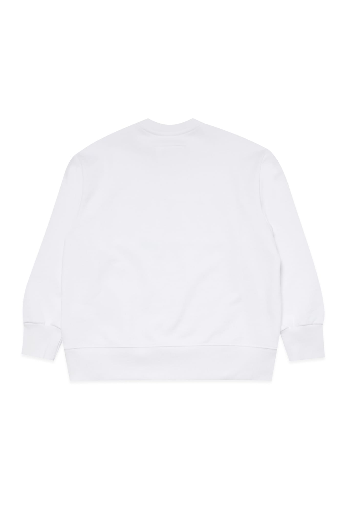 Shop Mm6 Maison Margiela Mm6s84u Sweat-shirt Maison Margiela Crew-neck Sweatshirt Branded With Numeric Logo In White
