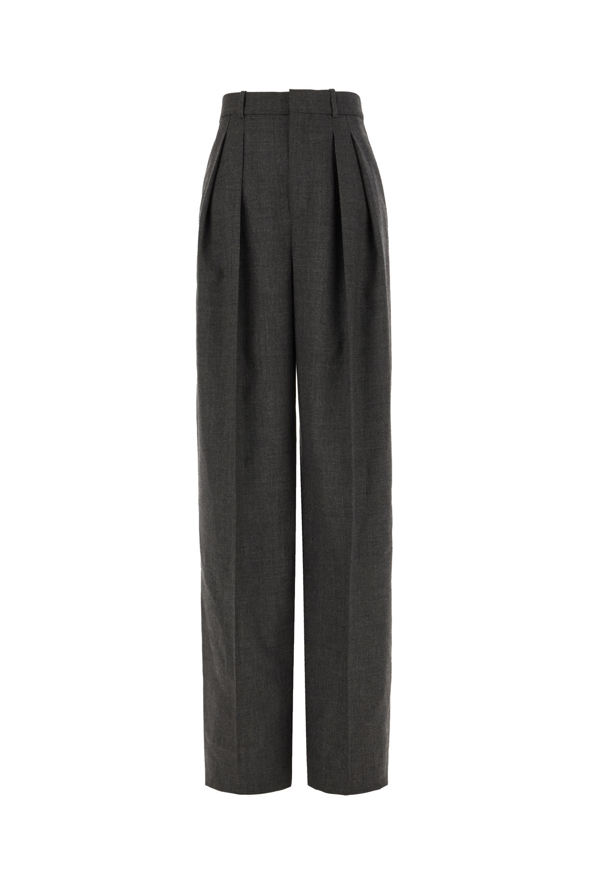 Saint Laurent Wool Trousers With High Waist And Wide Leg