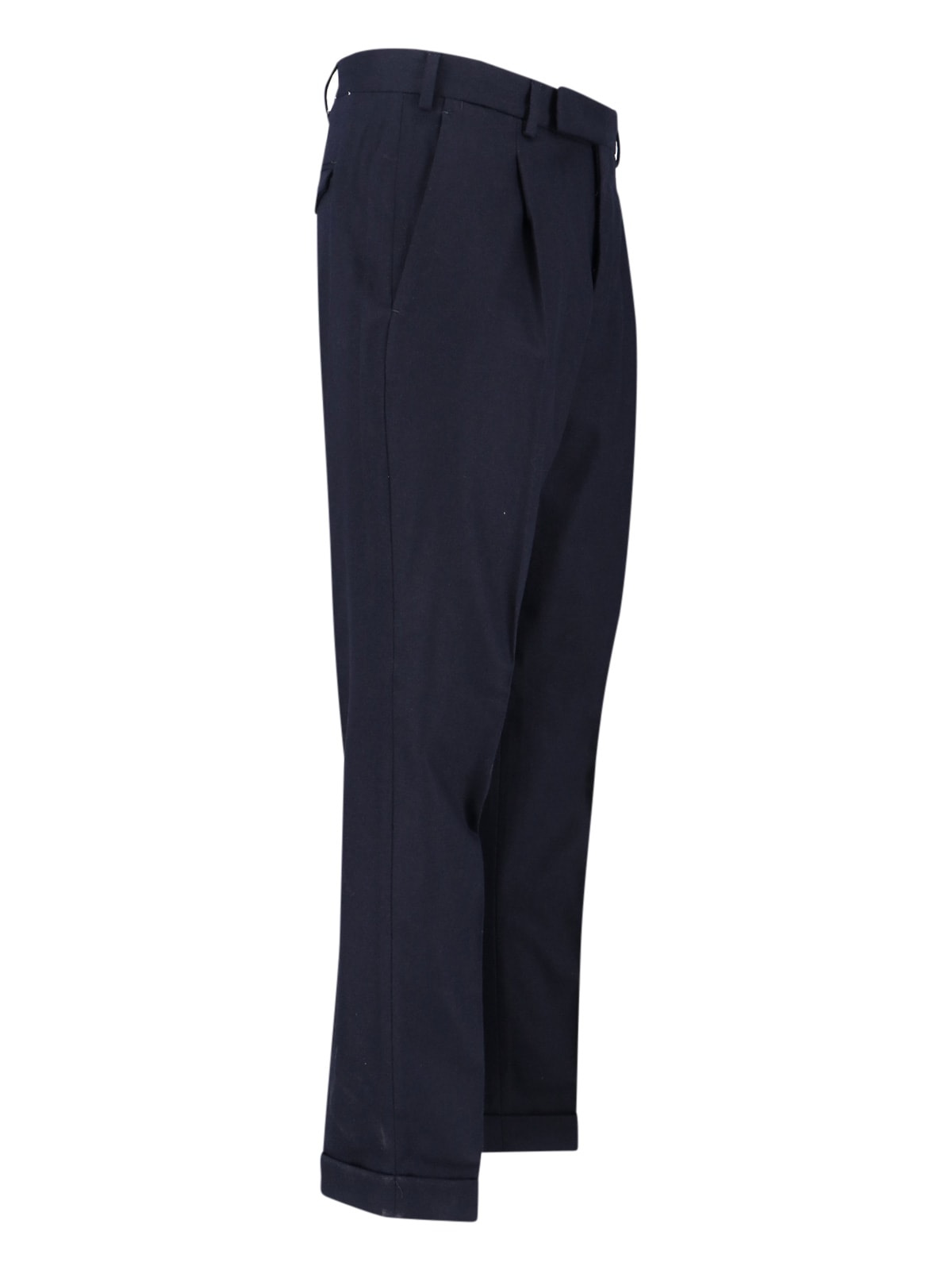 Pt Torino Blue Virgin Wool And Cashmere Trouser In Blue