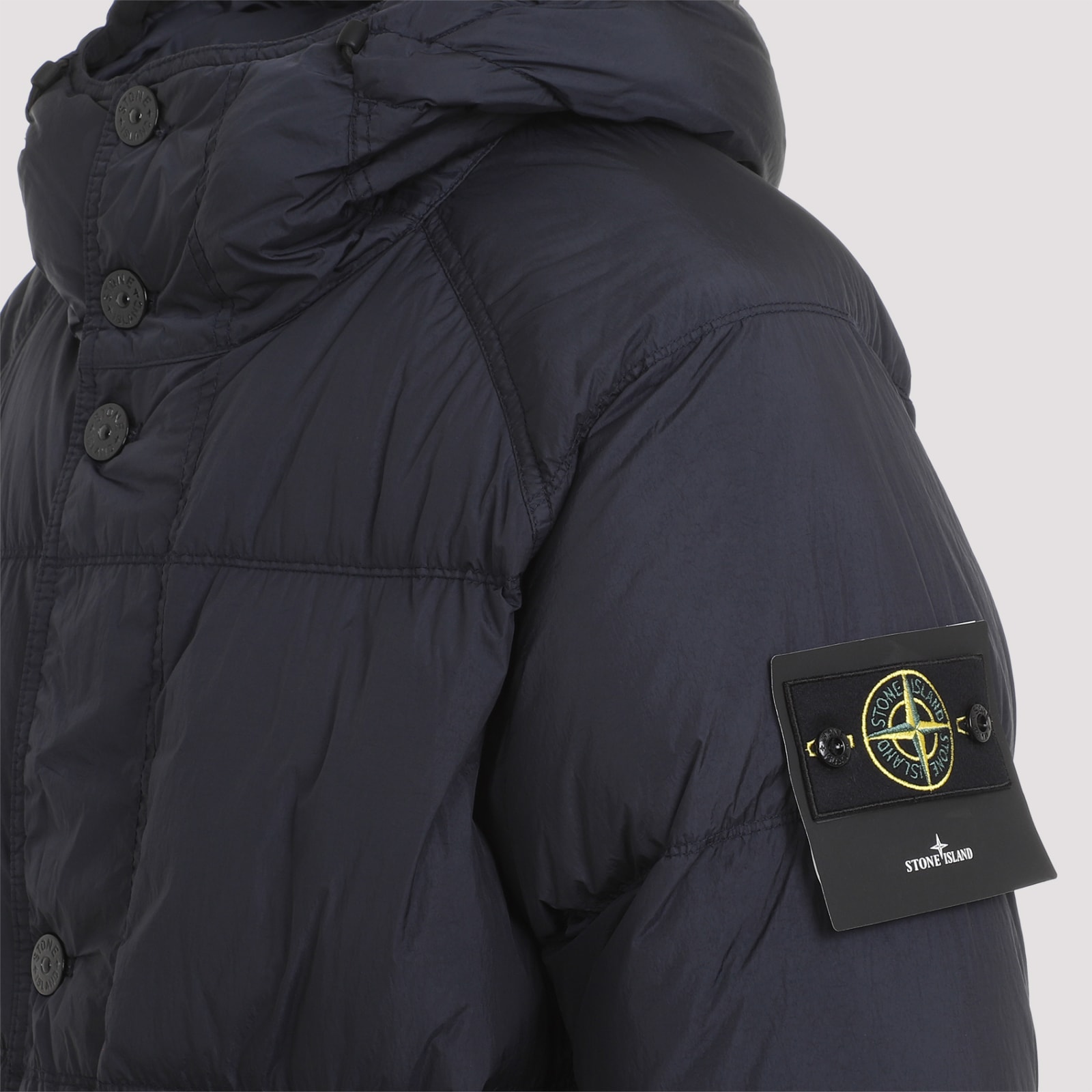 Shop Stone Island Polyamide Jacket In Navy Blue